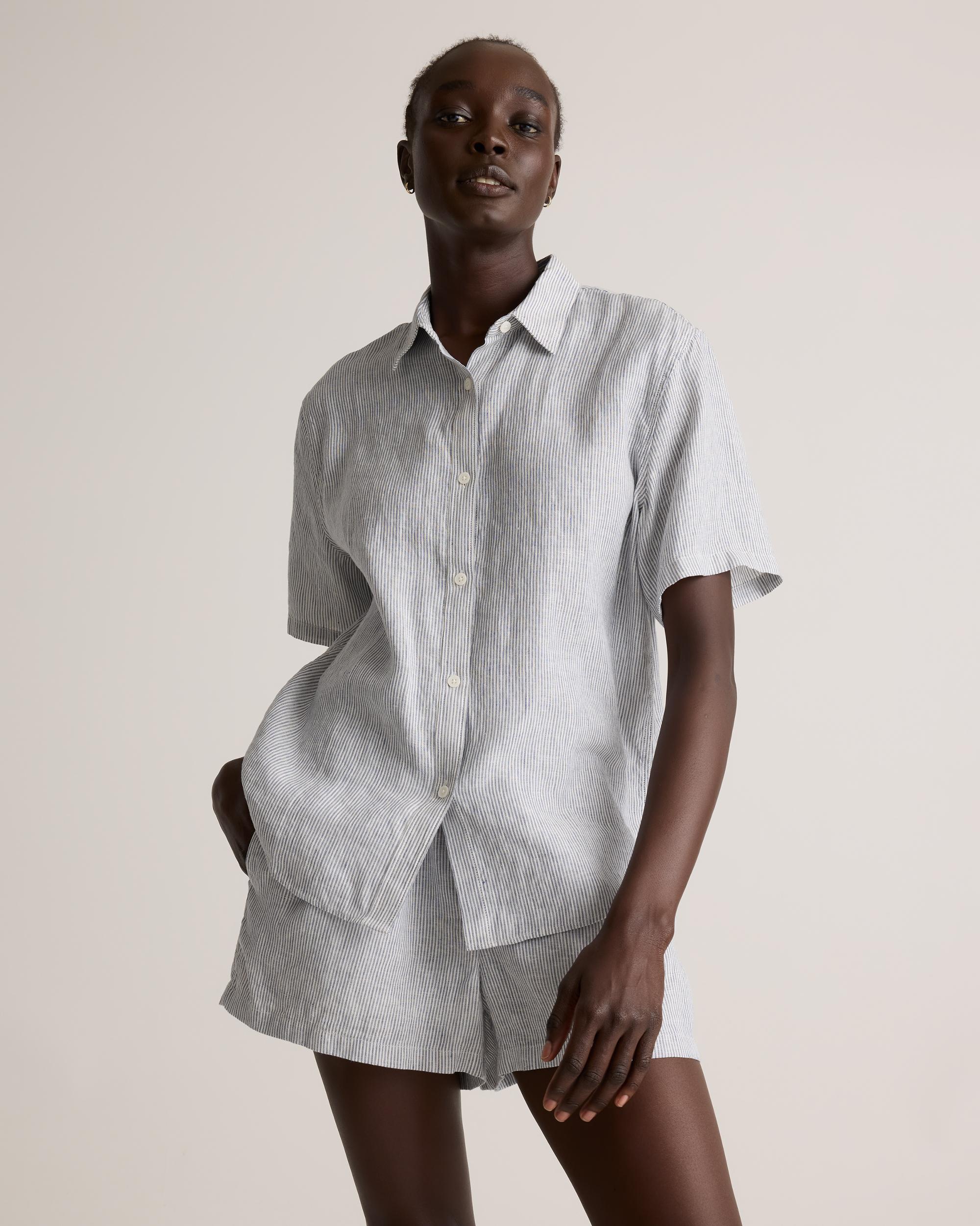 Quince | Women's 100% European Linen Shorts Pajama Set Product Image