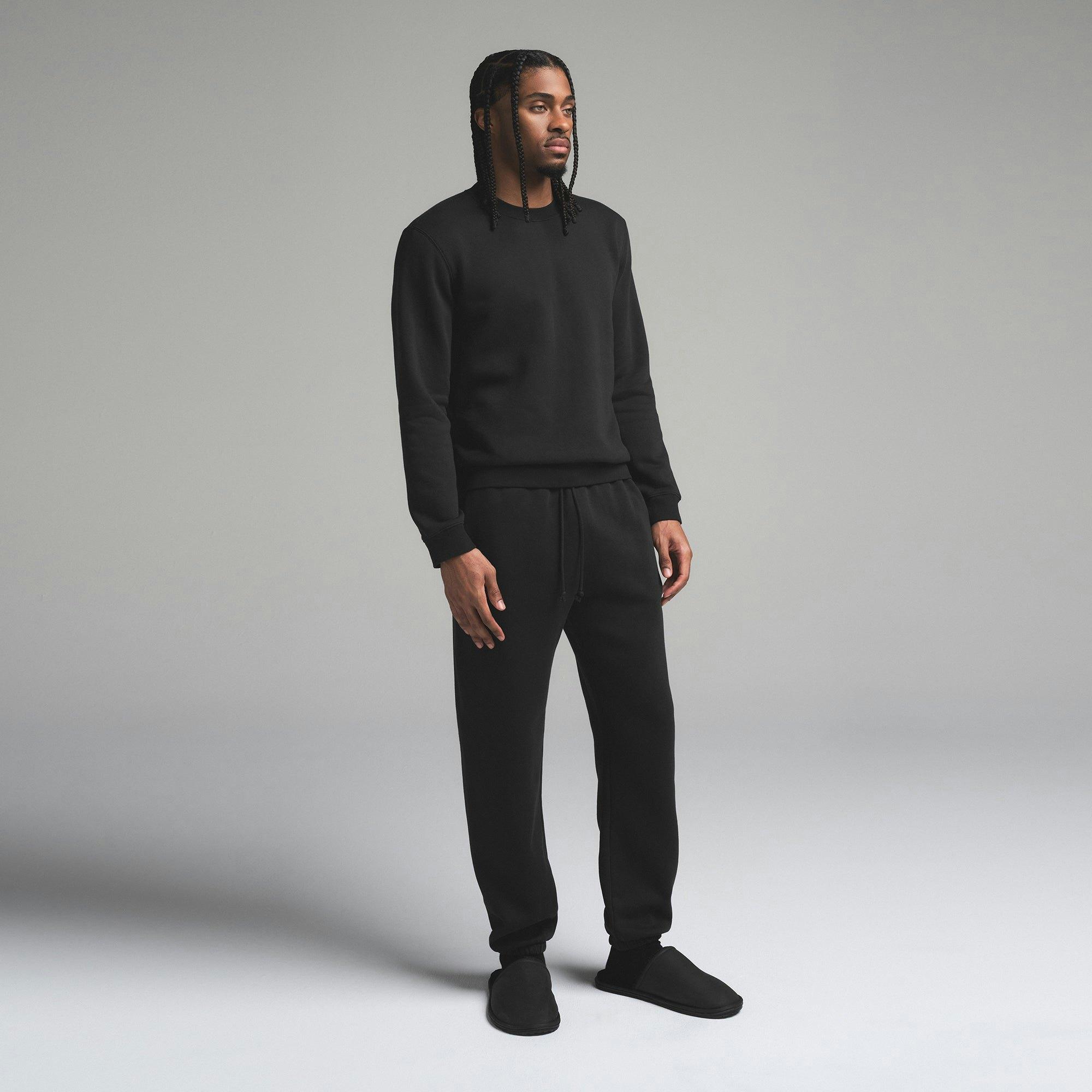 FLEECE LOUNGE MENS CLASSIC CREWNECK | WASHED ONYX Product Image