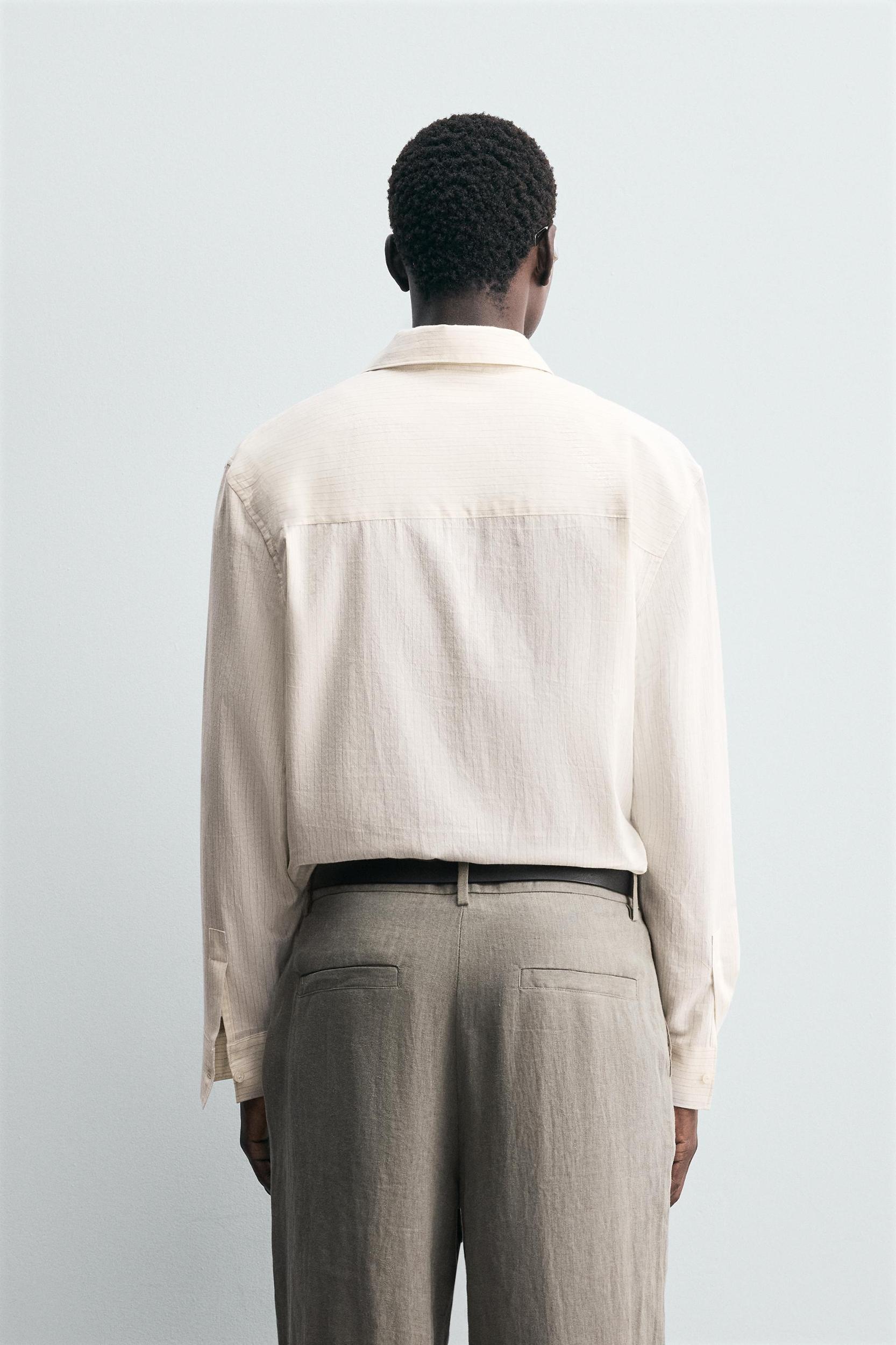 STRIPED COTTON VISCOSE SHIRT Product Image