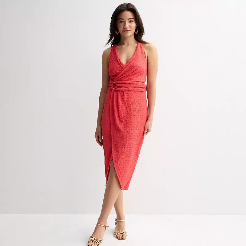 Women's Thalia Sodi Knit Wrap Halter Dress, Size: XL, Pink Product Image