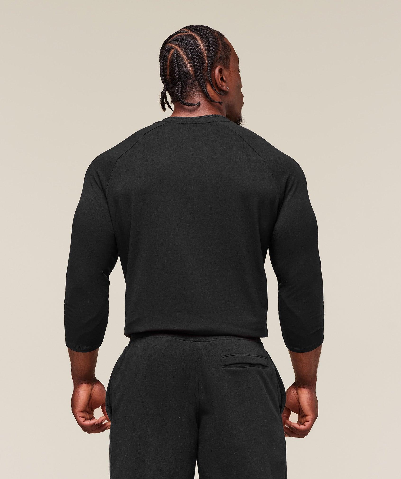Gymshark Legacy Henley - Black Male Product Image