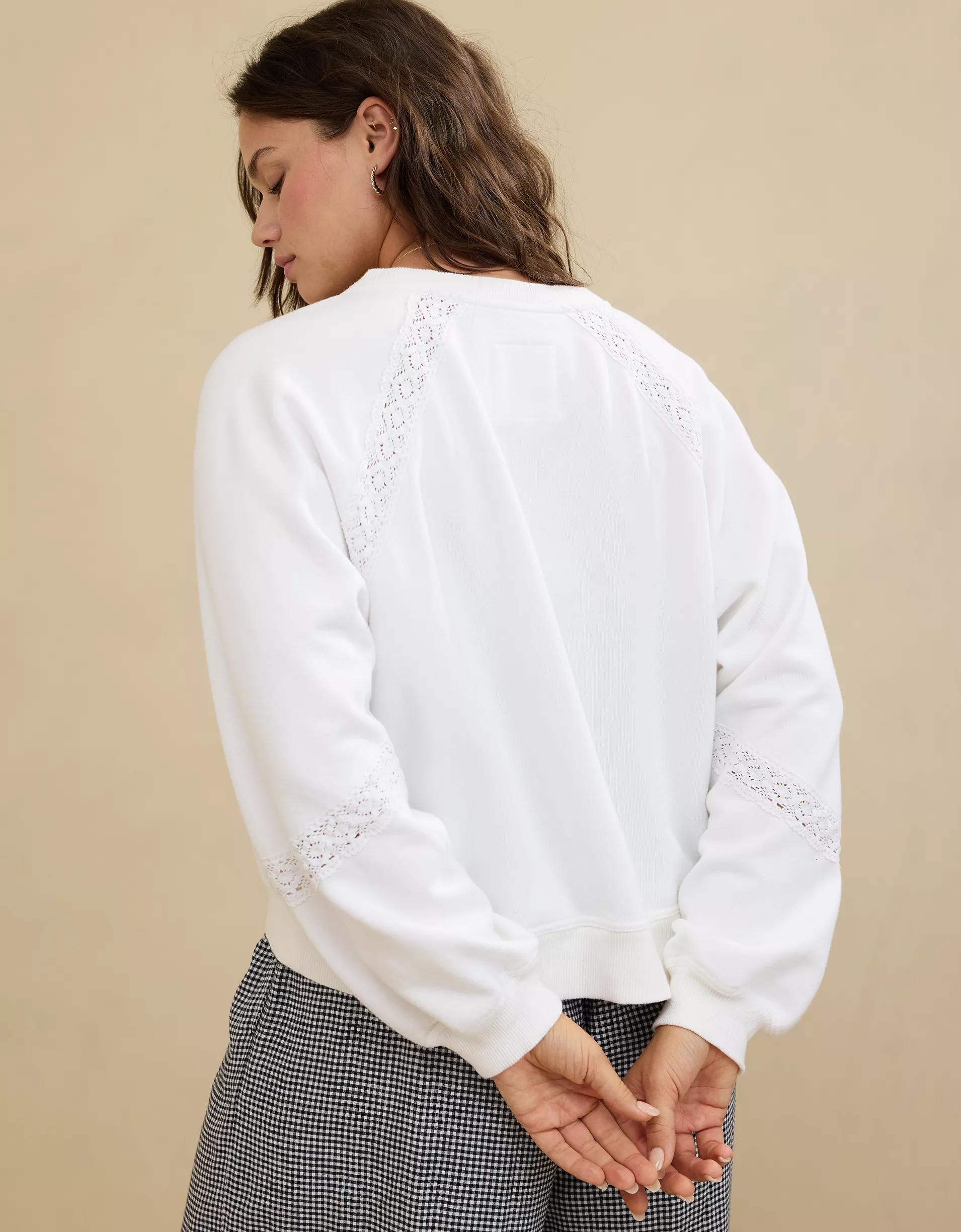 Aerie Hey Crochet Sweatshirt Product Image