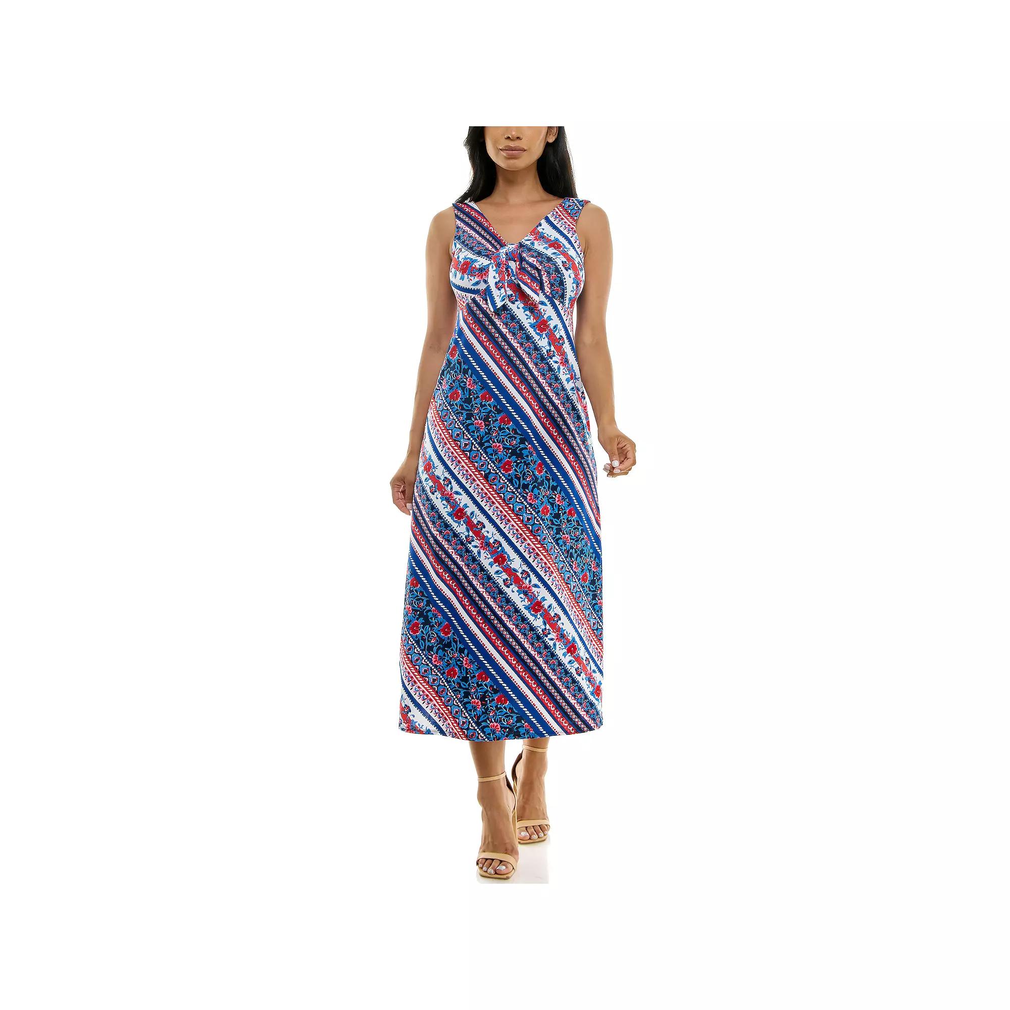 Women's Nina Leonard Tie Front Maxi Dress,  Product Image