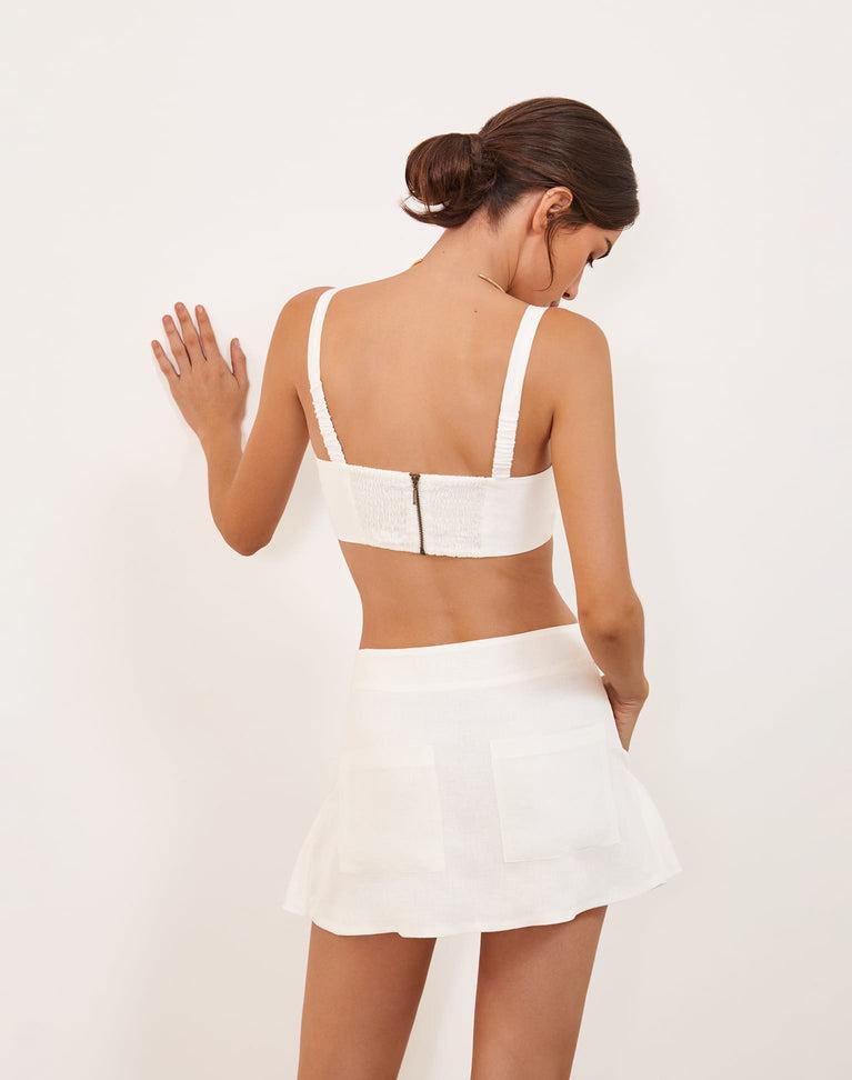 Lorie Mini Skirt (exchange only) - Off White Product Image