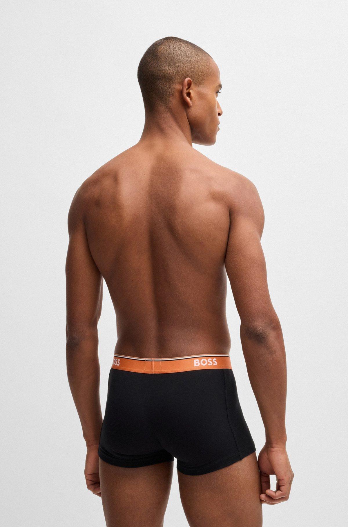Three-pack of stretch-cotton trunks with logo waistbands Product Image
