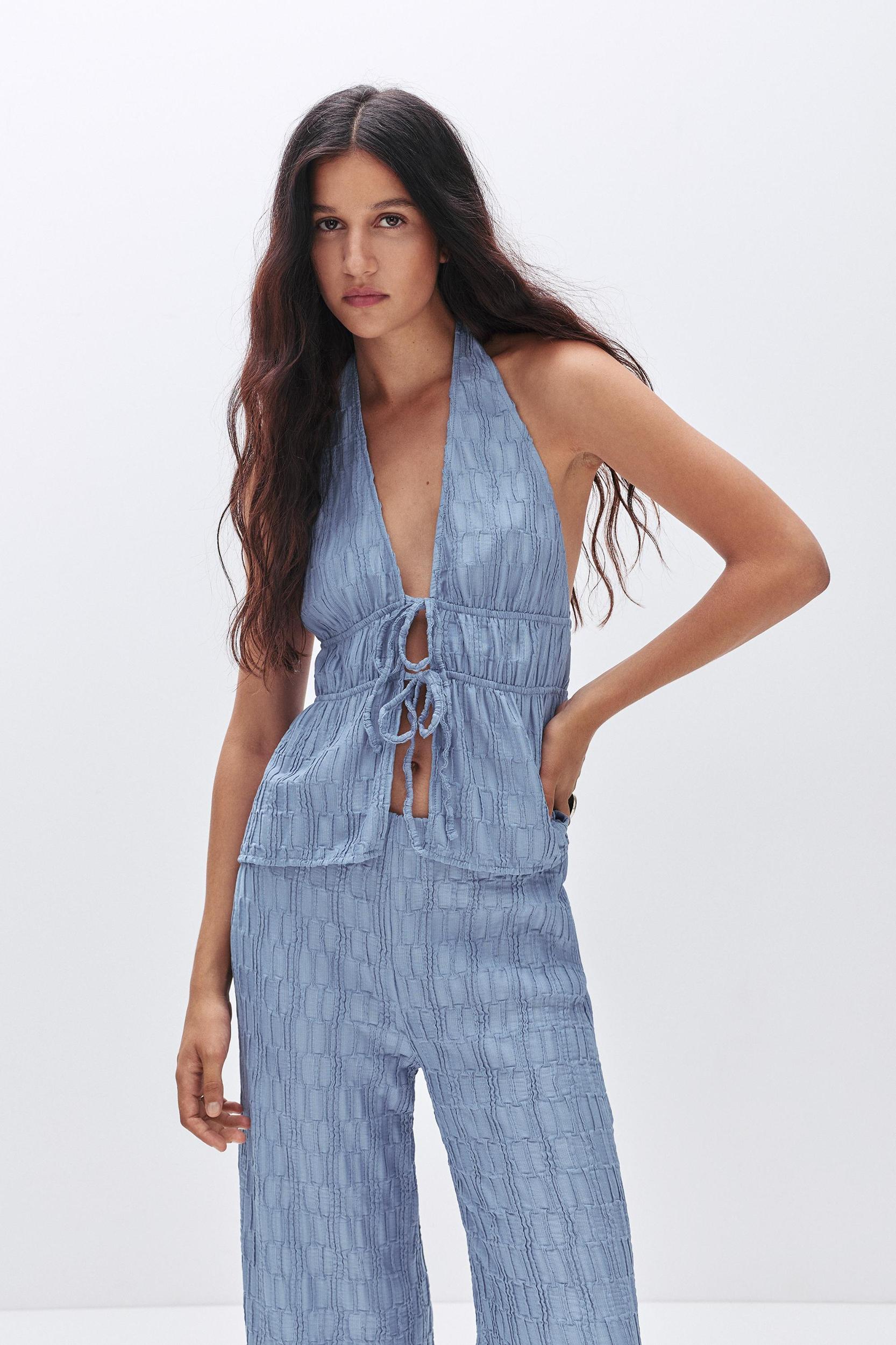 Textured halter top Product Image