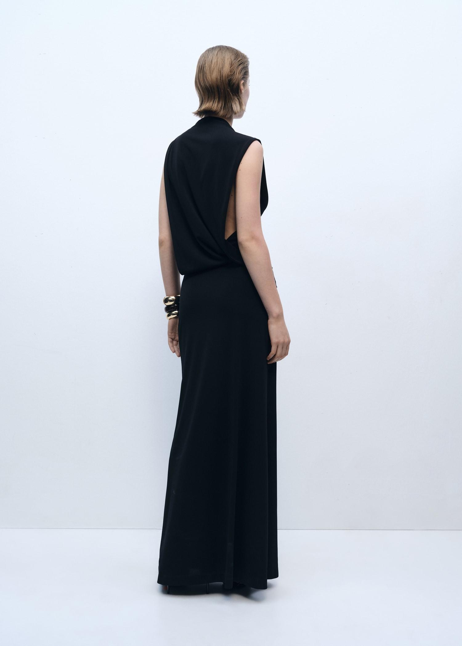 Draped dress with side-slit - Women | MANGO USA Product Image
