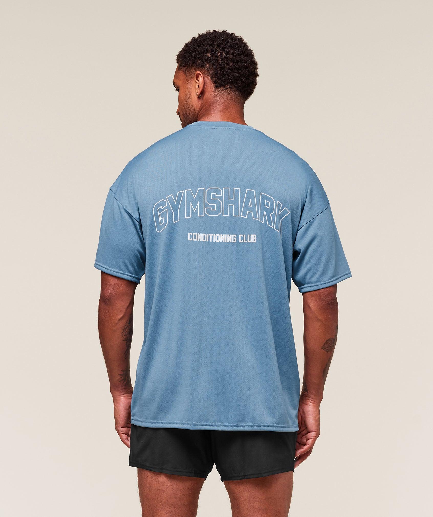 Gymshark Hybrid Athlete T-Shirt - Classic Blue Male Product Image
