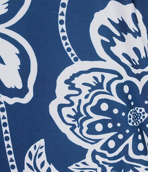 Ali Miles Floral U-Shaped Neck Elbow Sleeve Tunic Product Image