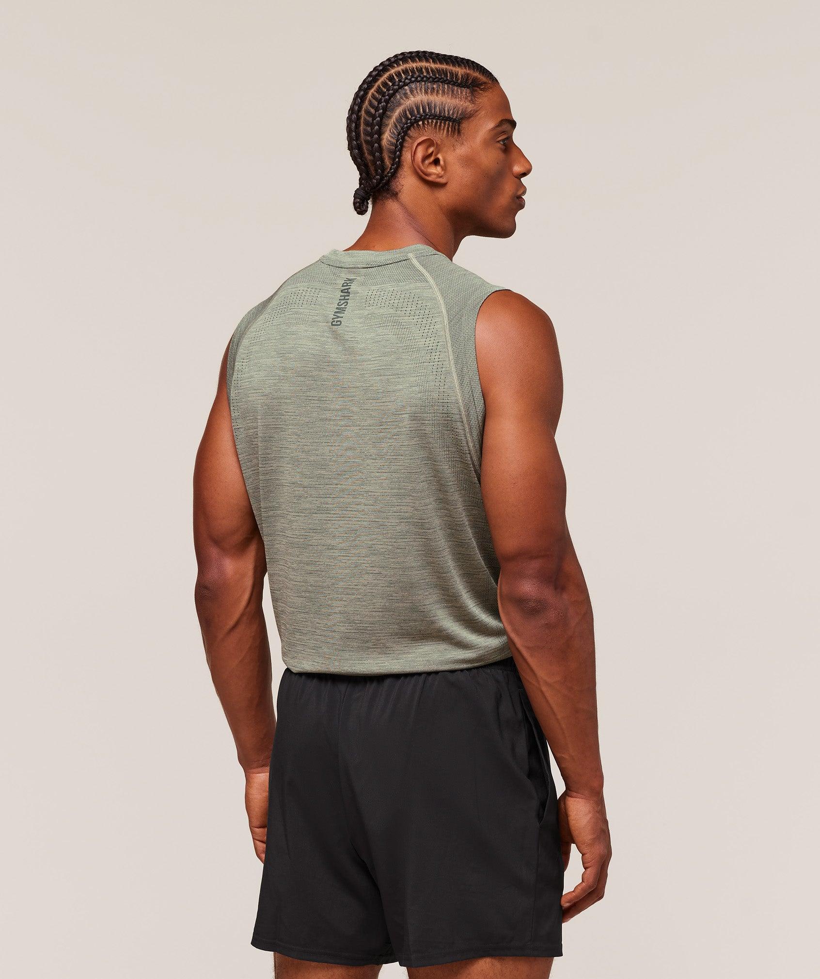 Gymshark Versatile Seamless Tank - Chalk Green/Slate Teal Male Product Image