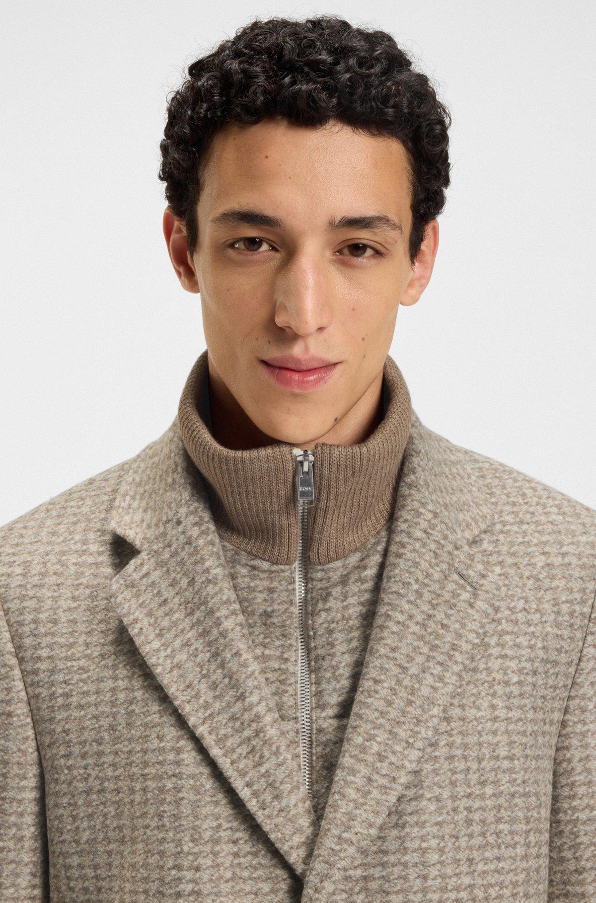 Slim-fit coat with detachable inner Product Image