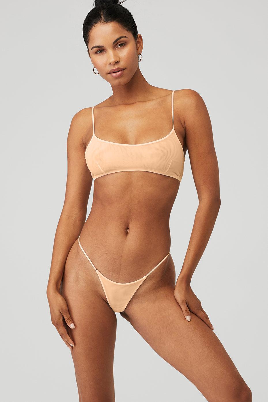 ALO | Airmesh Venus Thong Underwear Beige Product Image
