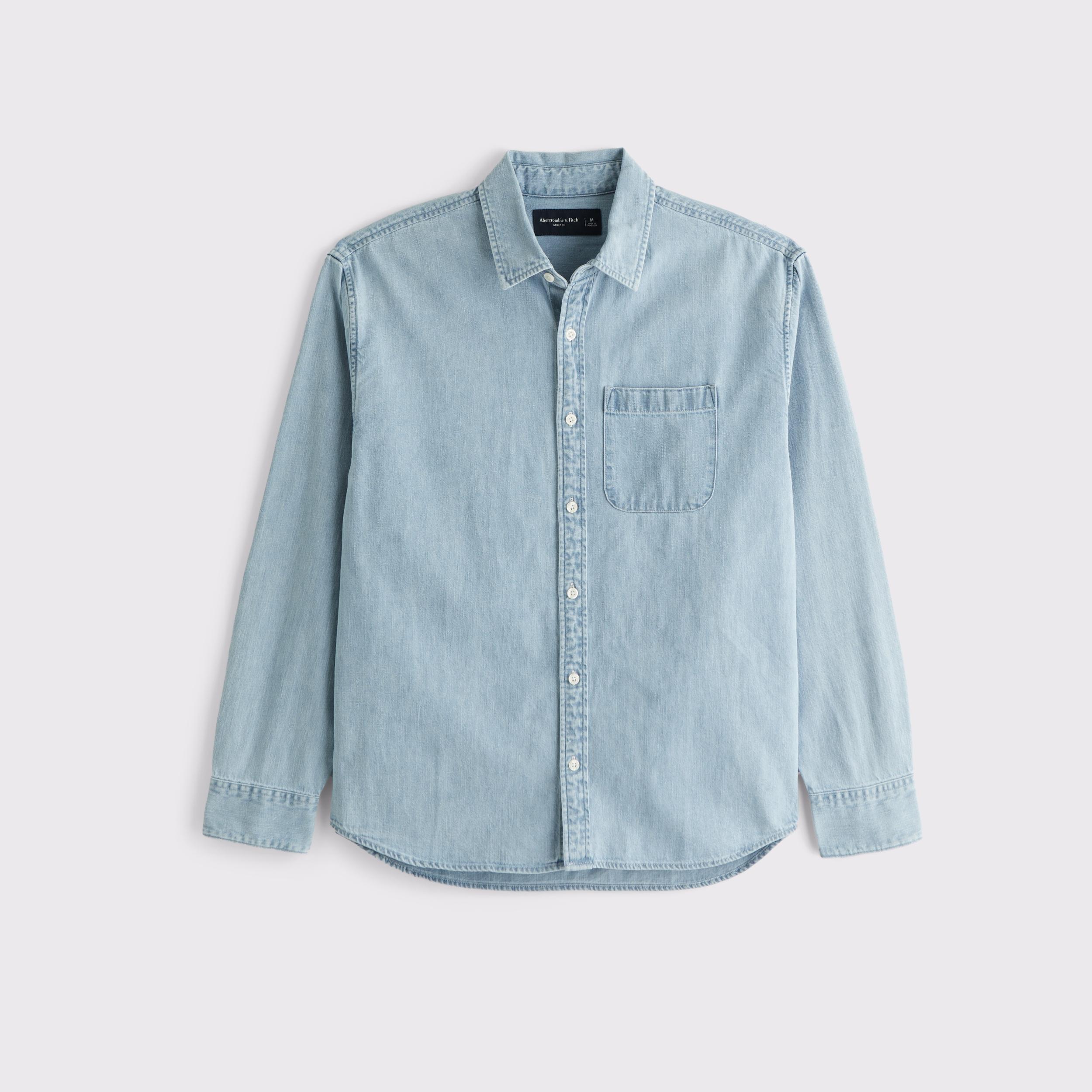 Denim Button-Up Shirt Product Image