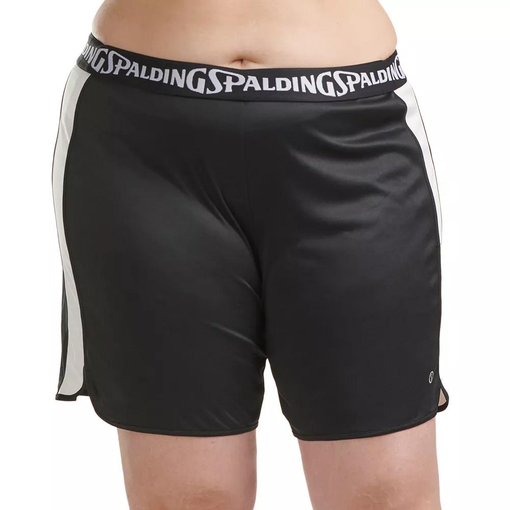 Plus Size Spalding Basketball Shorts, Women's, Size: 3XL, Black White Product Image