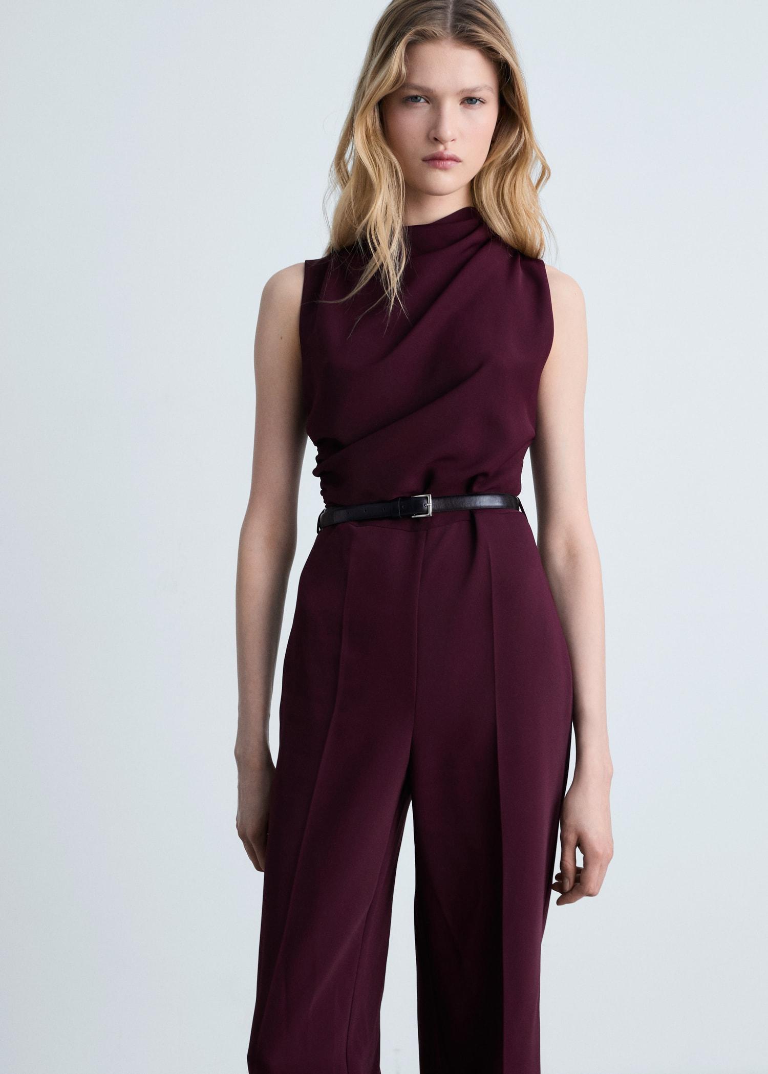 Belt long jumpsuit - Women | MANGO USA Product Image