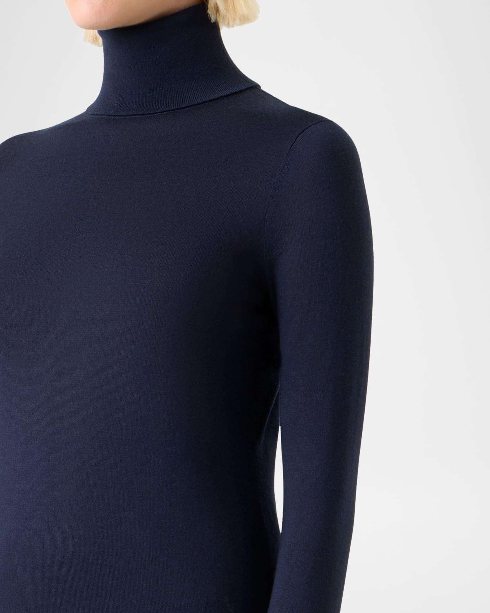 Turtleneck Cashmere-Silk Long-Sleeve Sweater Product Image