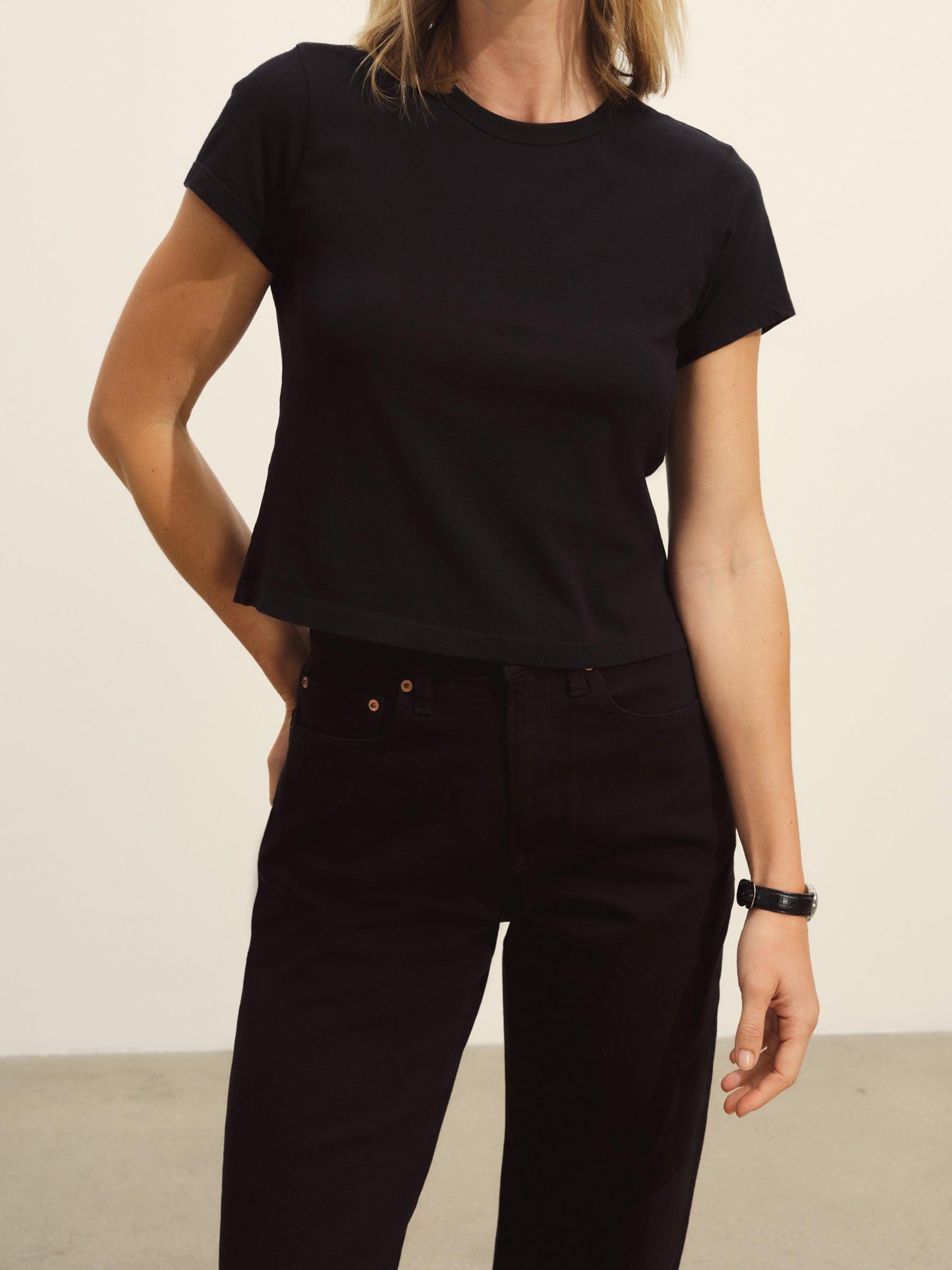 Black Pima Boxy Crew Product Image