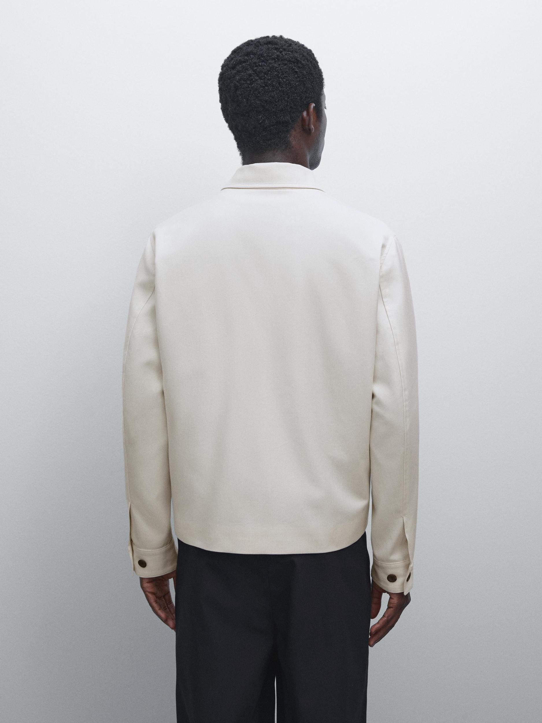 Wool and cotton blend jacket with pockets Product Image