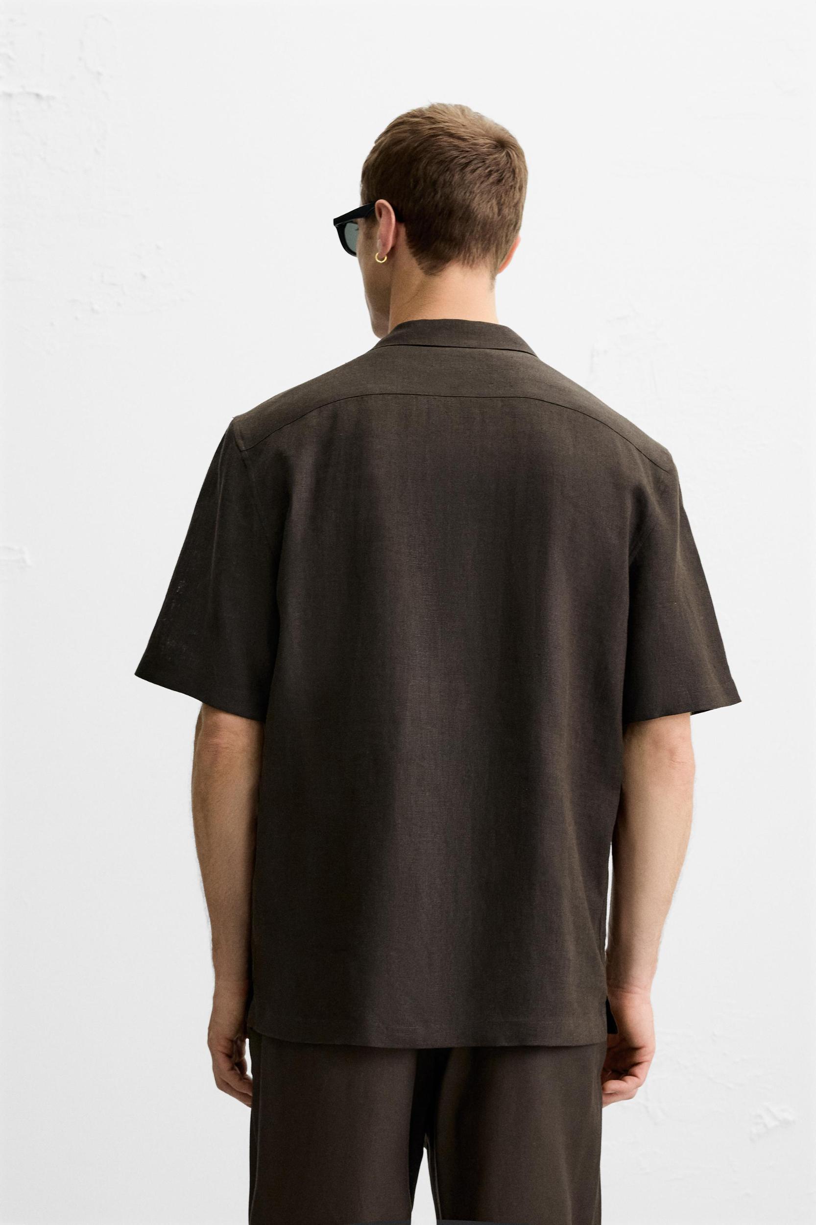 100% LINEN SHIRT WITH POCKETS Product Image