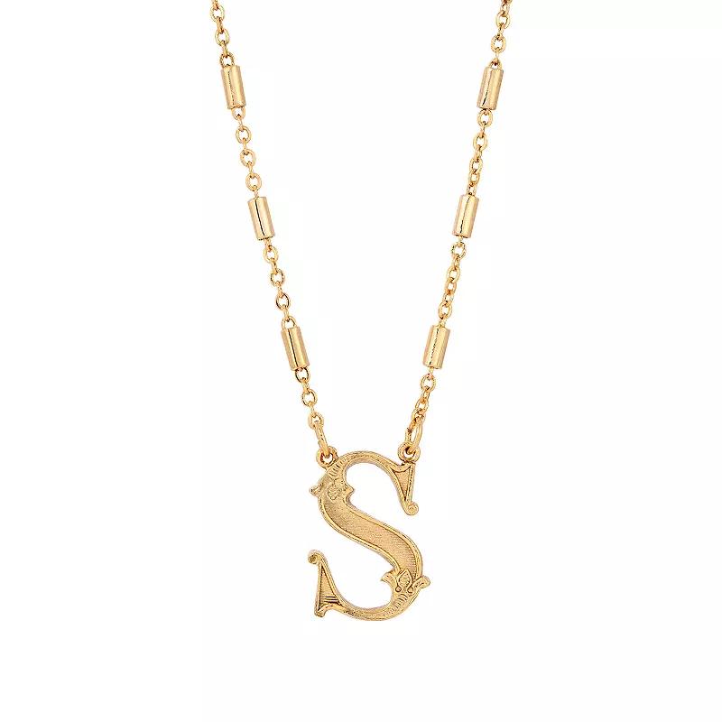 1928 Gold Tone Initial Necklace, Womens, Yellow W Product Image