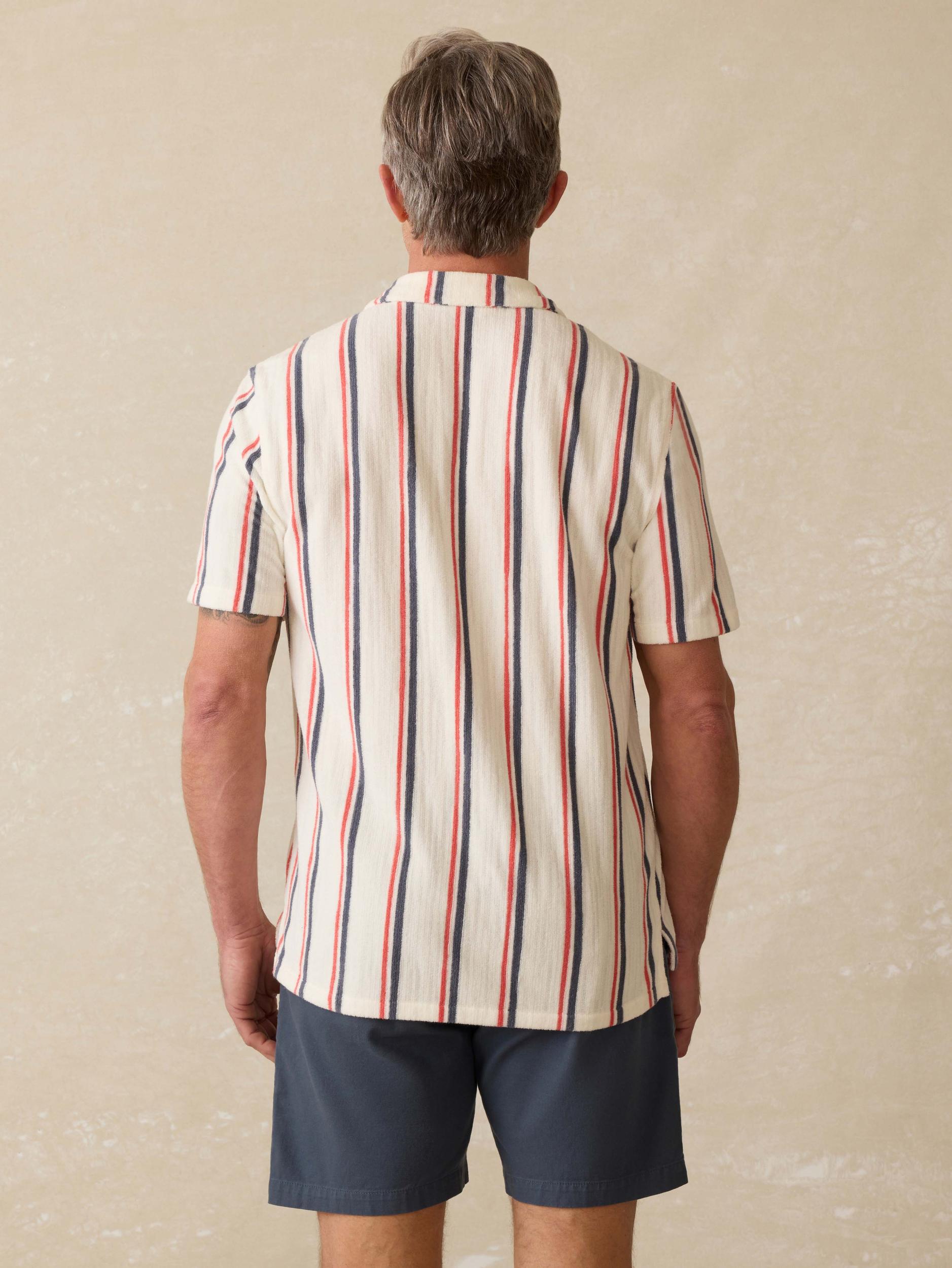 Short-Sleeve Cabana Towel Terry Shirt - Beach Club Stripe Product Image