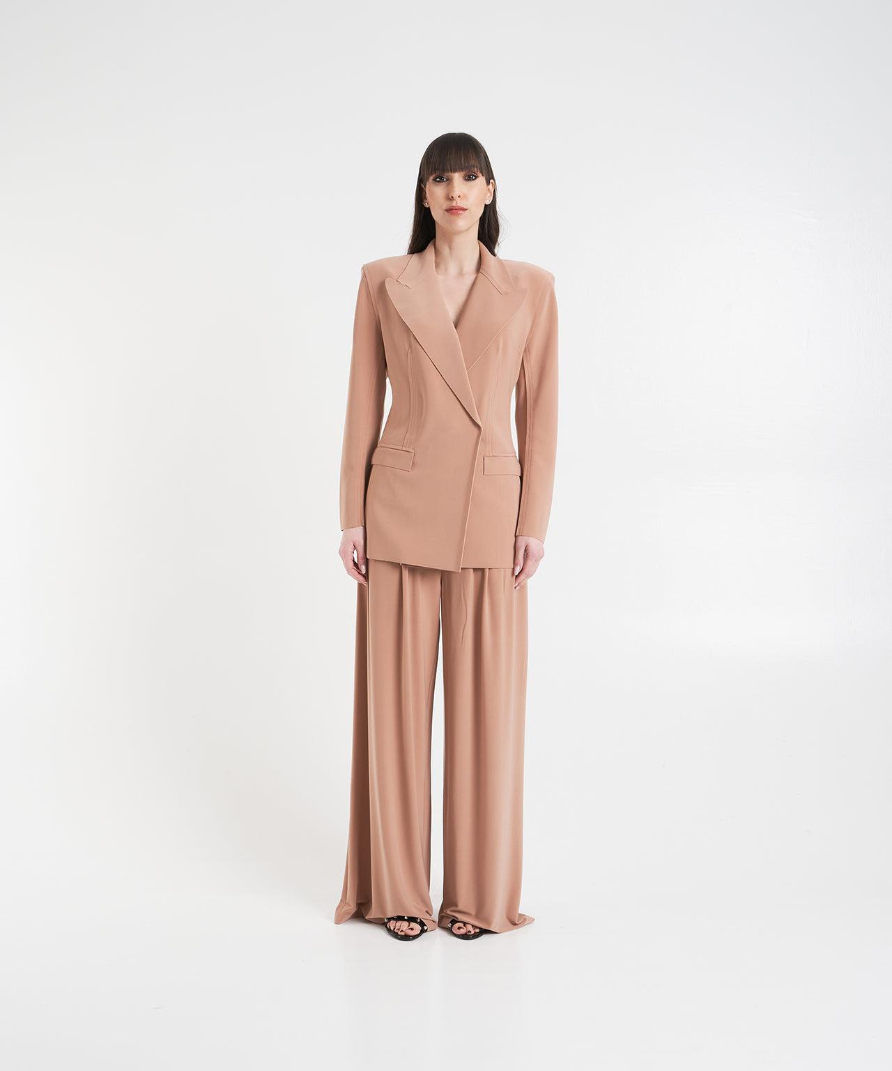 Stretch pleated pants Product Image