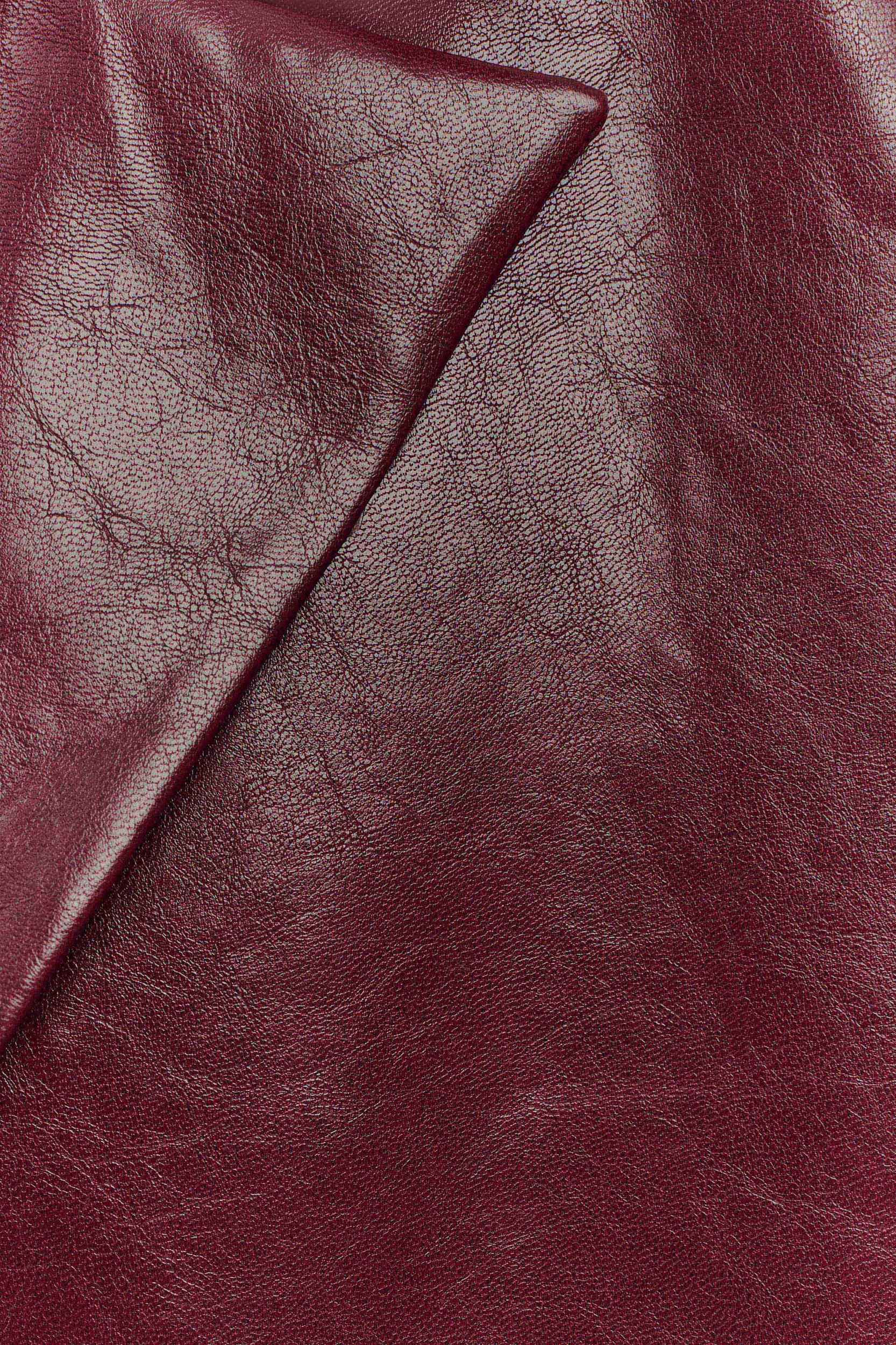 Deborah Faux Leather Coat - Cherry Red Product Image