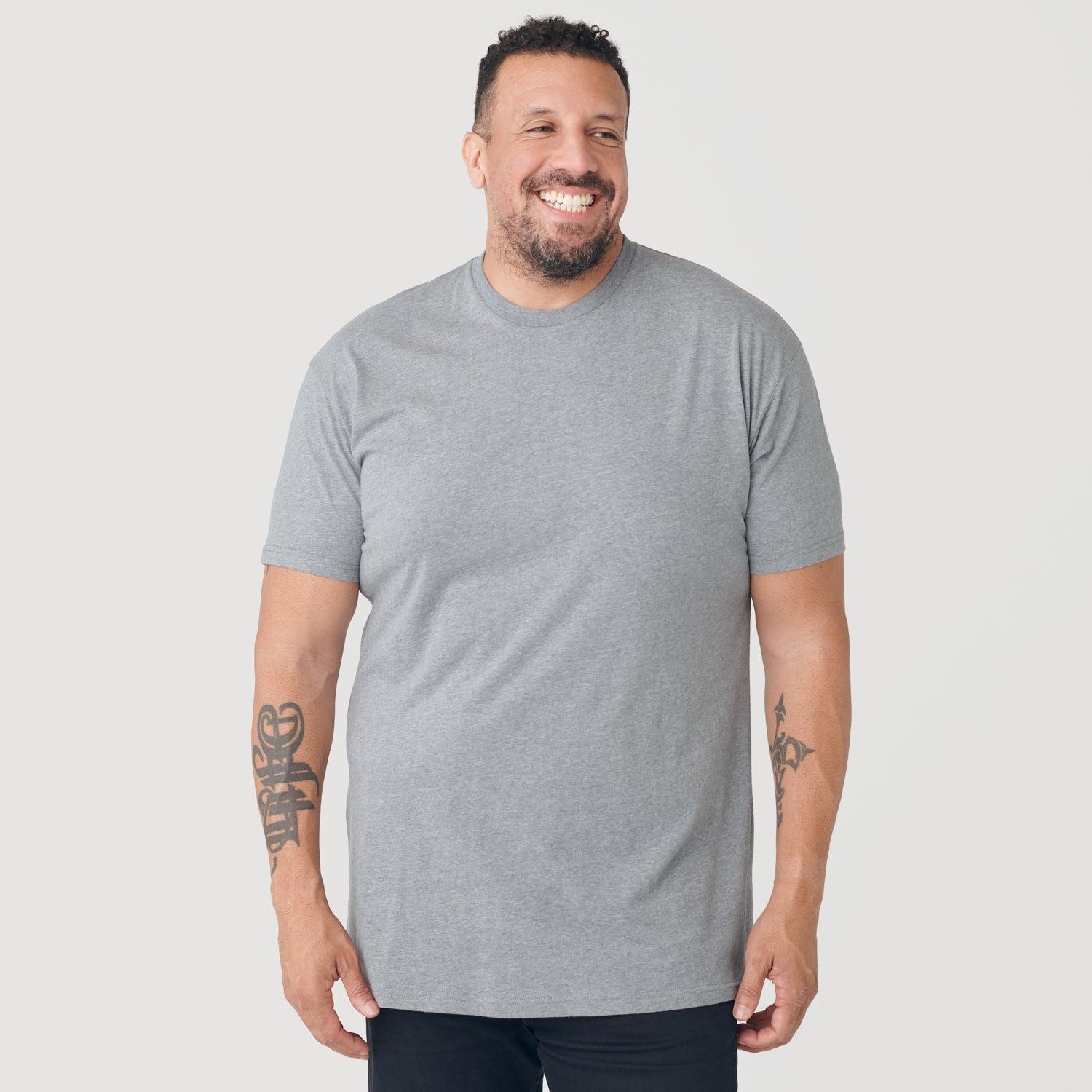 Heather Gray Tall Round Hem Crew Neck T-Shirt Product Image