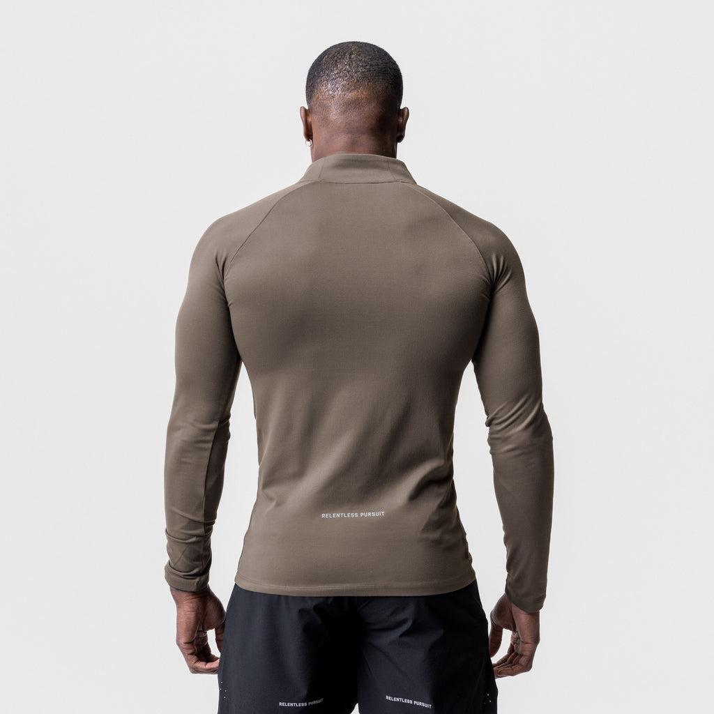 0725. Core Fitted Quarter Zip - Deep Taupe Product Image