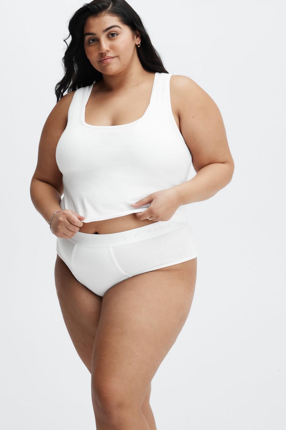 Fabletics 24-7 High-Waisted Brief Womens white plus Size 2X Product Image
