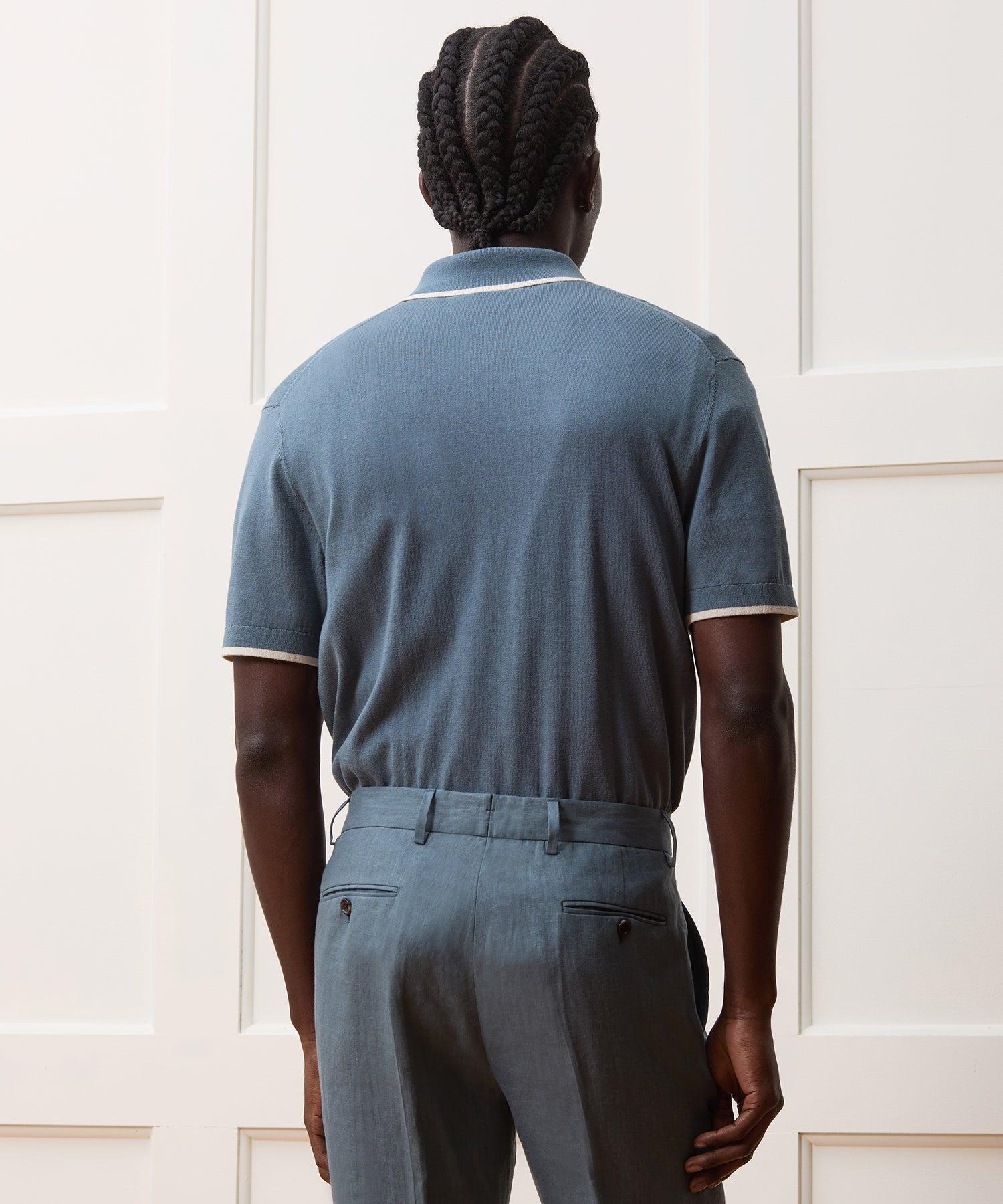 Silk-Cotton Tipped Sweater Polo Product Image