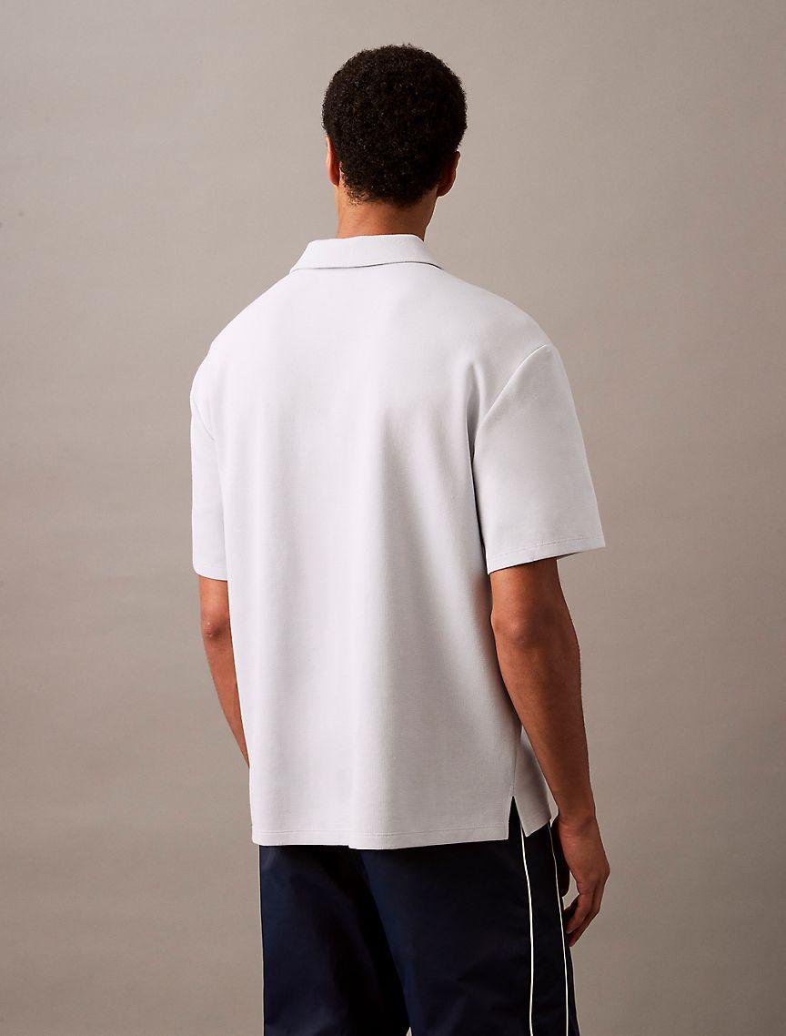 Textured Flat Rib Relaxed Polo Shirt Product Image