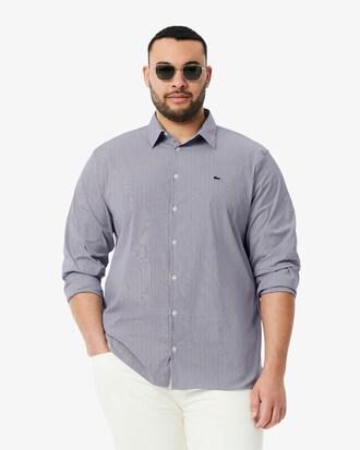 Slim Fit Striped Stretch Poplin Shirt Product Image