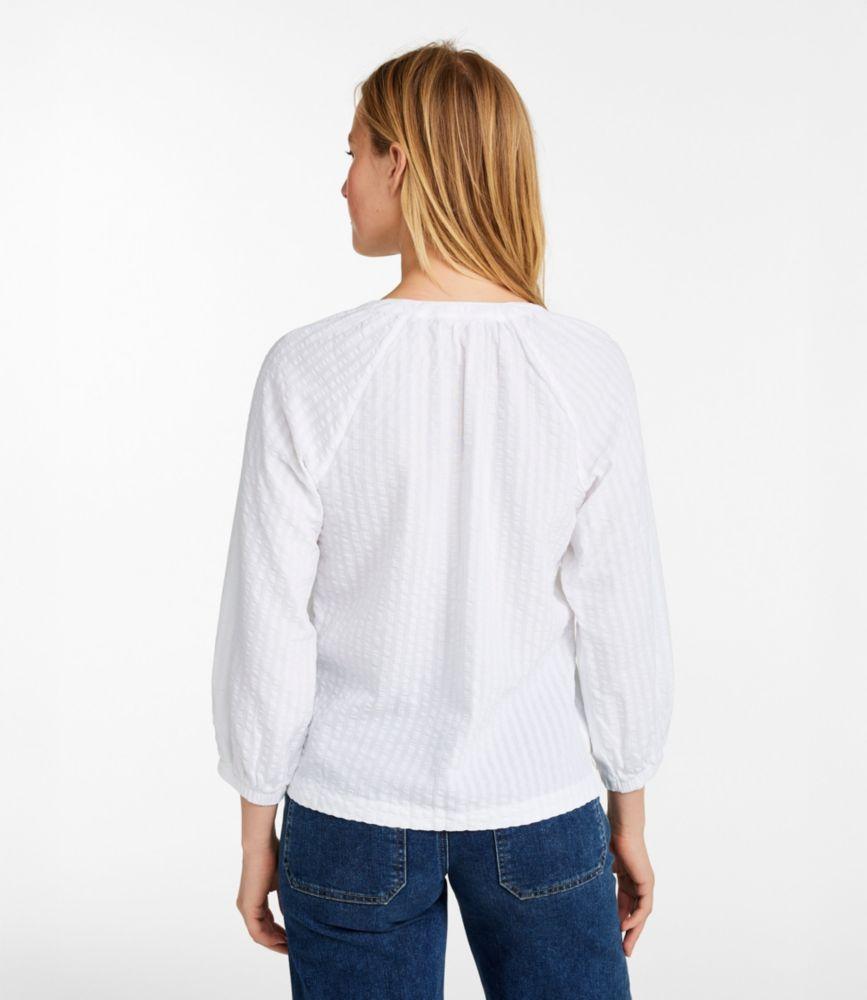 Women's Bean's Seacoast Seersucker Splitneck Shirt Product Image