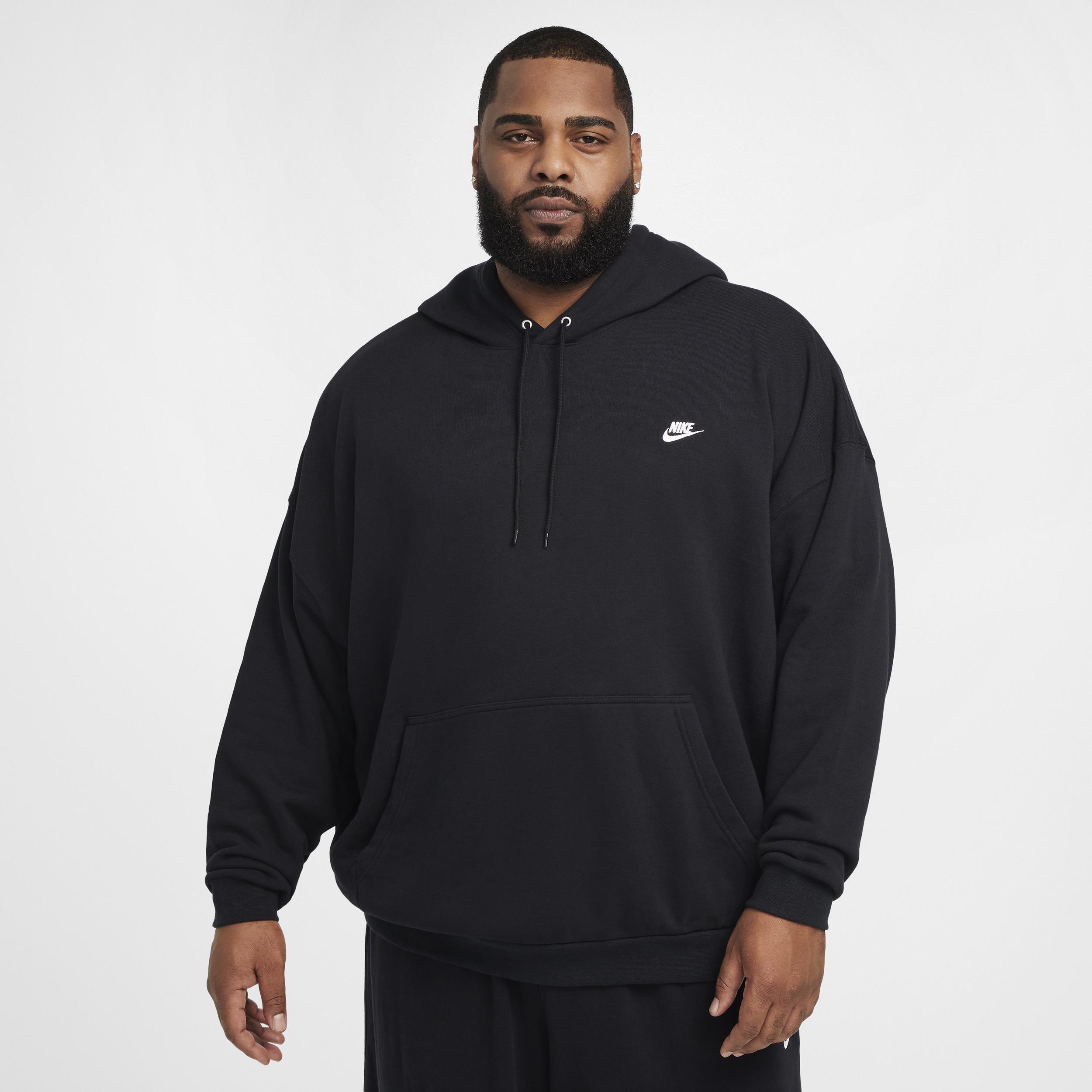 Nike Mens Club Fleece Oversized French Terry Pullover Hoodie | HJ1816-010 Product Image