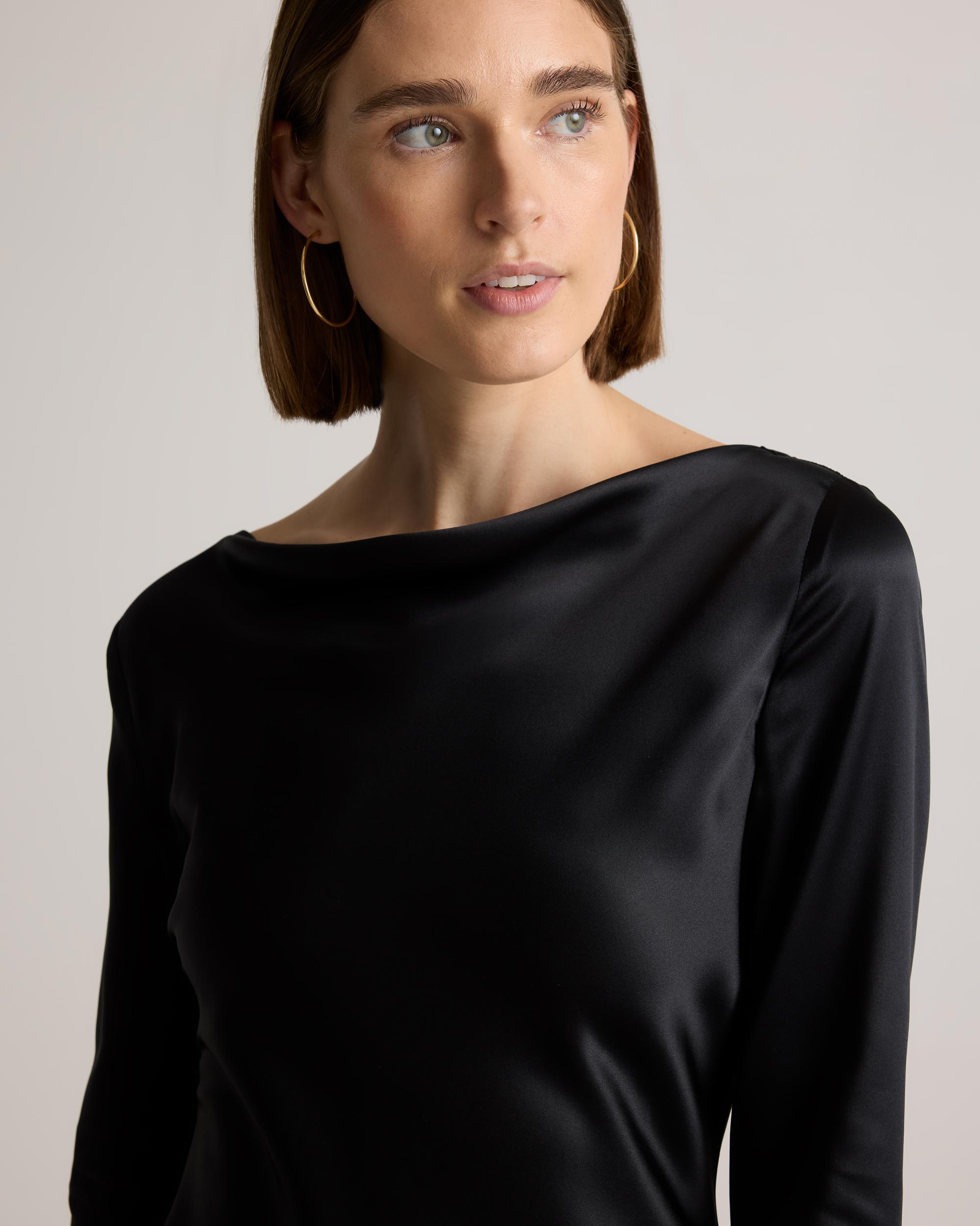 Quince | Women's Long Sleeve Mini Dress Silk Product Image