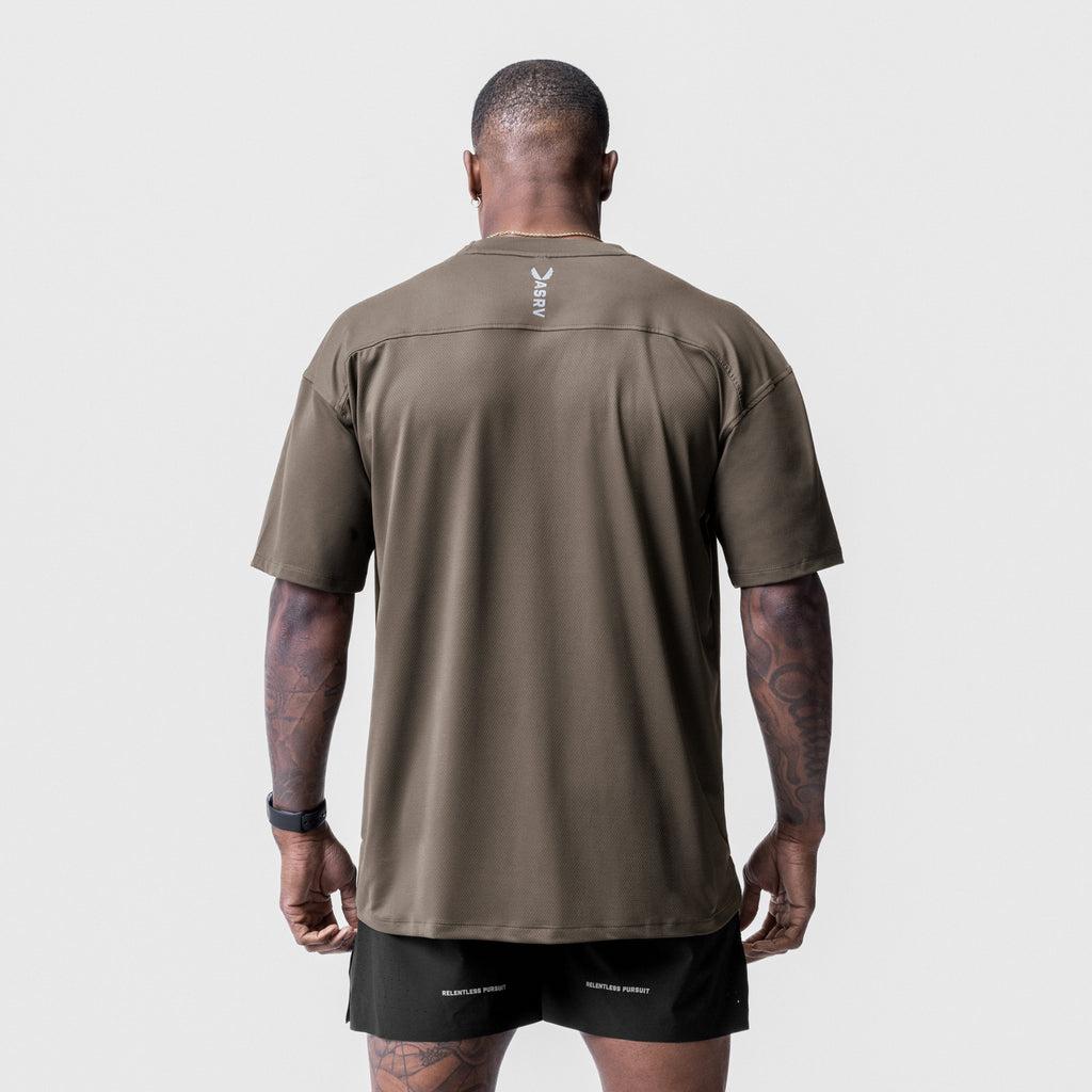 0715. Core Mesh Oversized Tee - Deep Taupe Product Image
