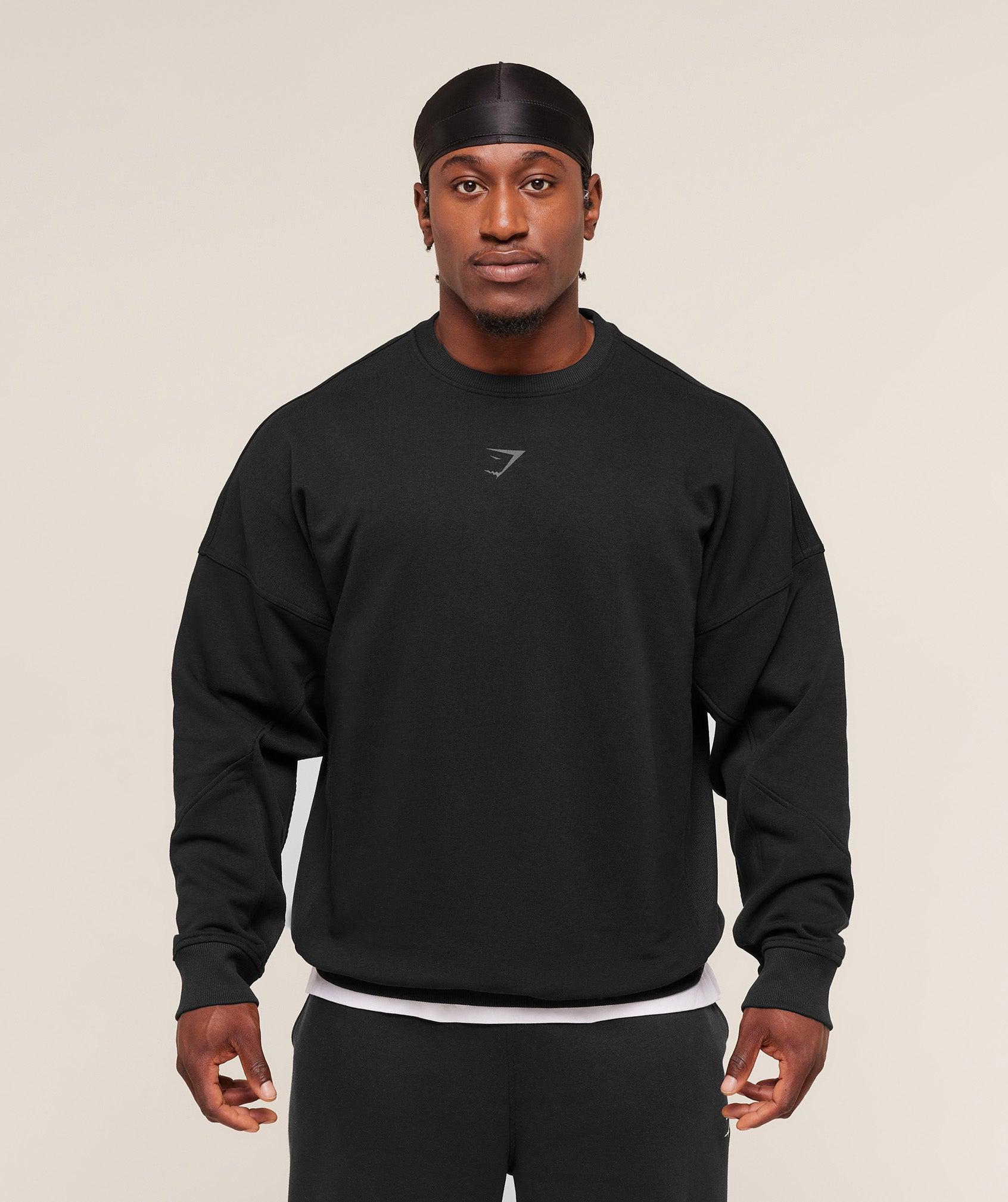 Gymshark Power Crew - Black/Asphalt Grey Male Product Image