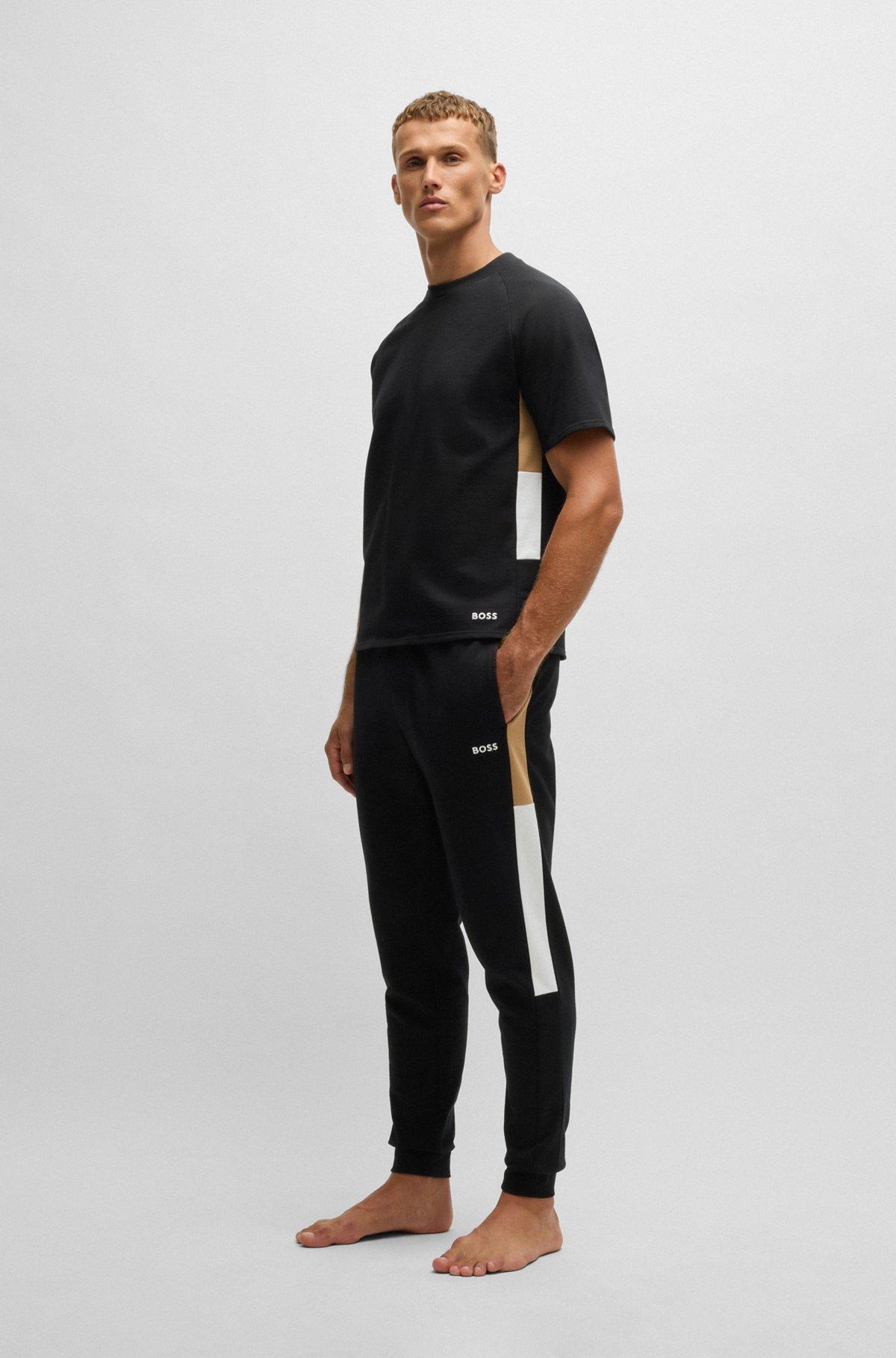 Cotton-terry T-shirt with contrast side panels Product Image