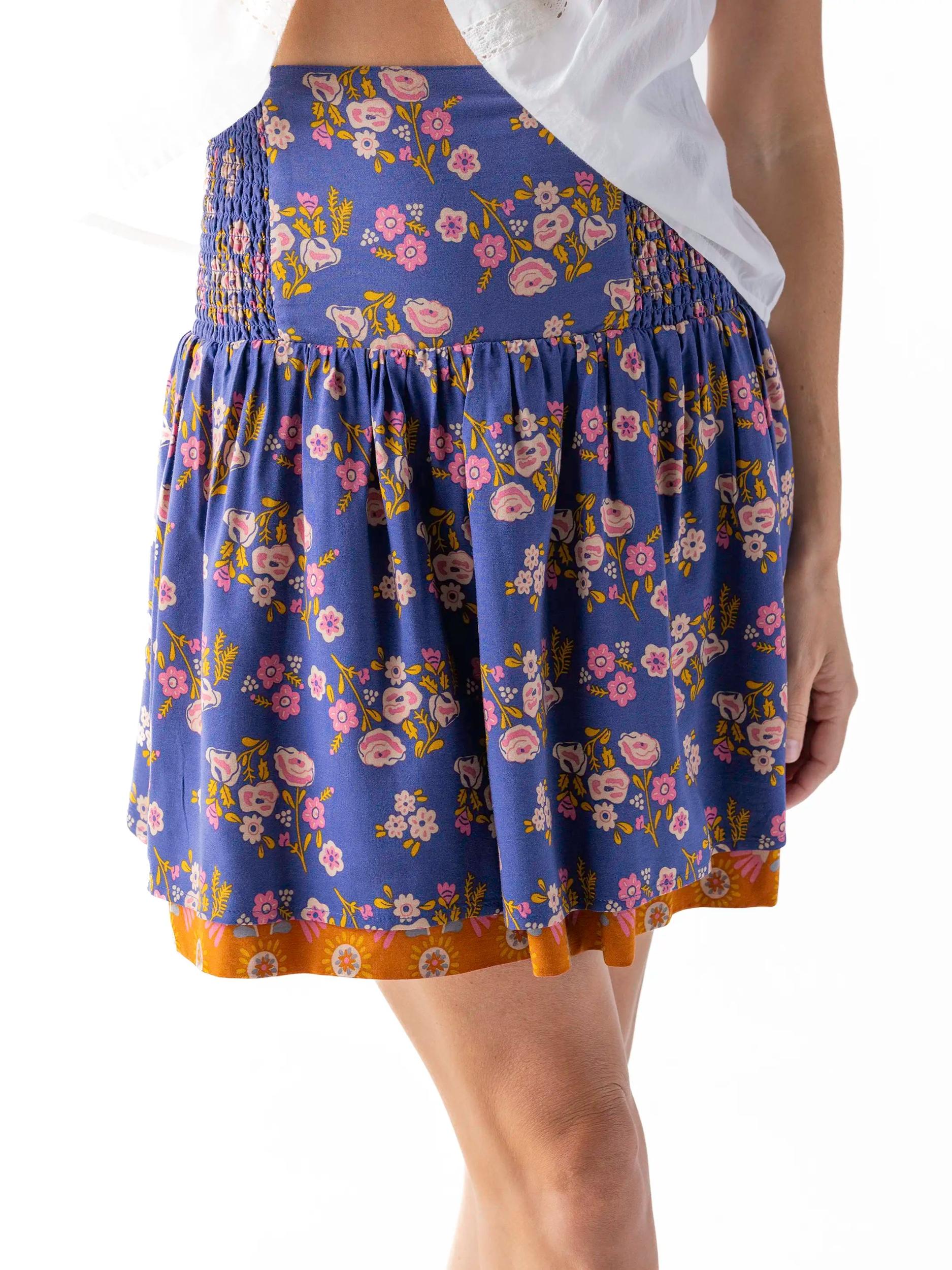Malia Reversible Mini Skirt - Slate Floral Blooms Product Image