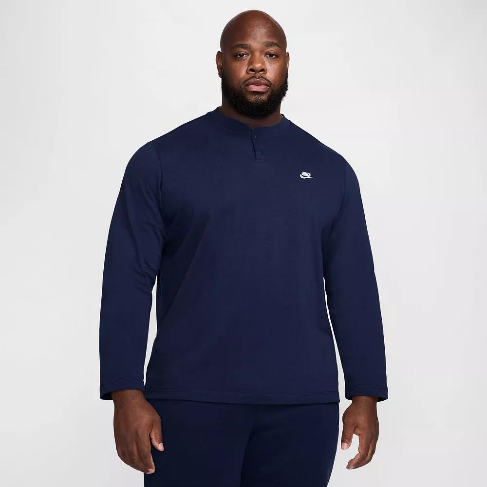Men's Nike Club Fleece Long Sleeve Henley,  Product Image