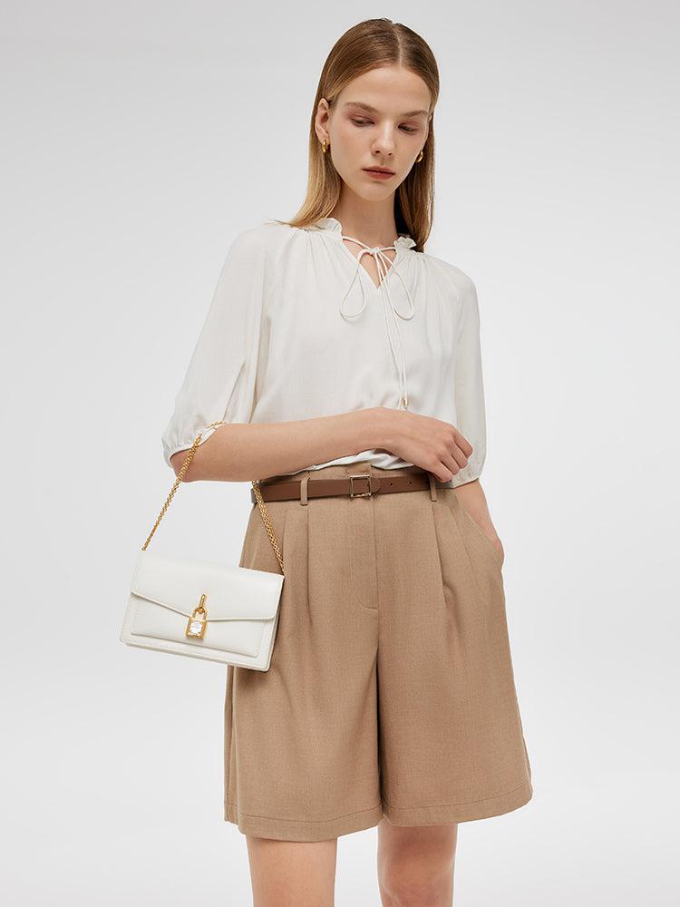 Loose A-Line Women Shorts With Belt Product Image