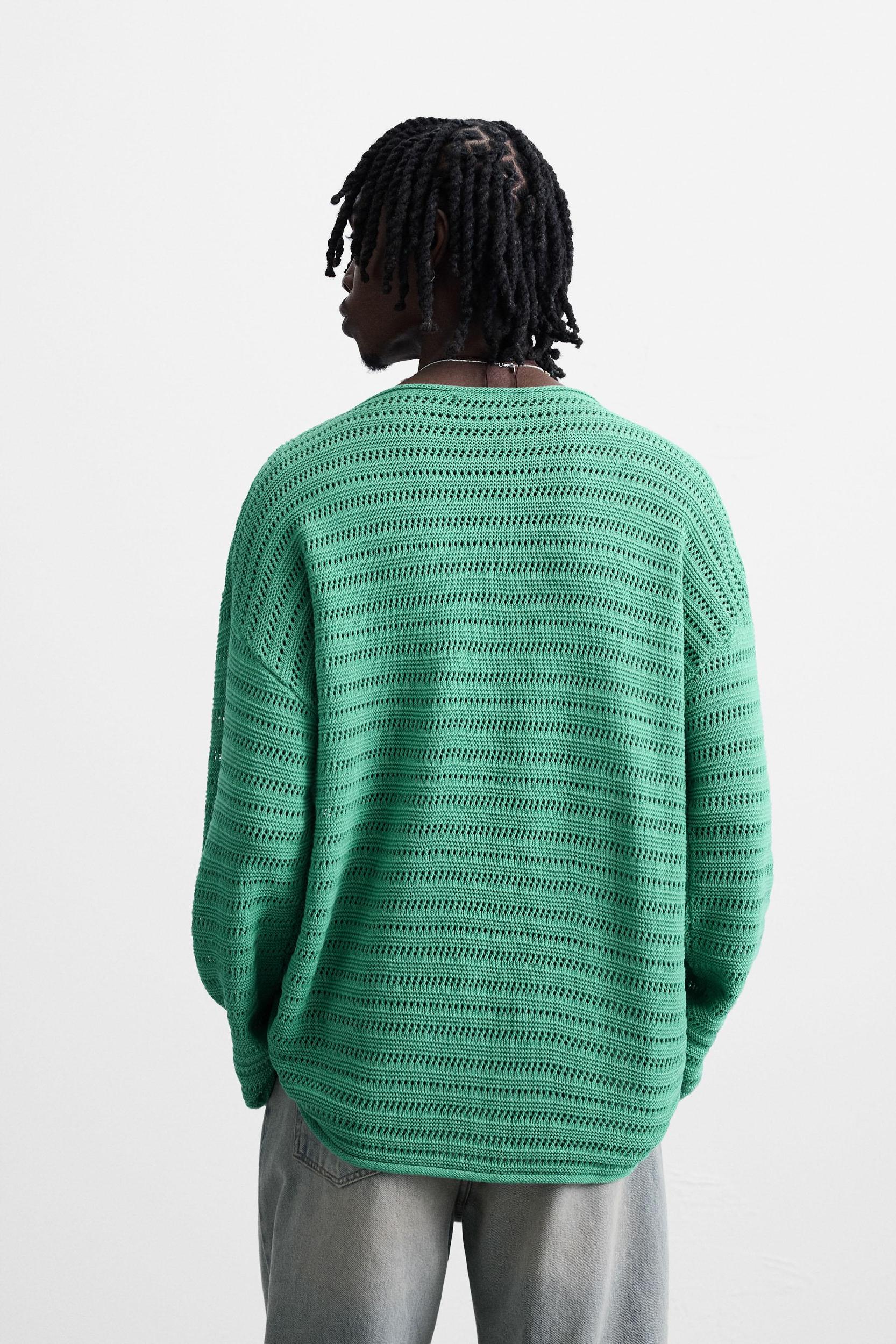 OPEN KNIT TEXTURED SWEATER Product Image