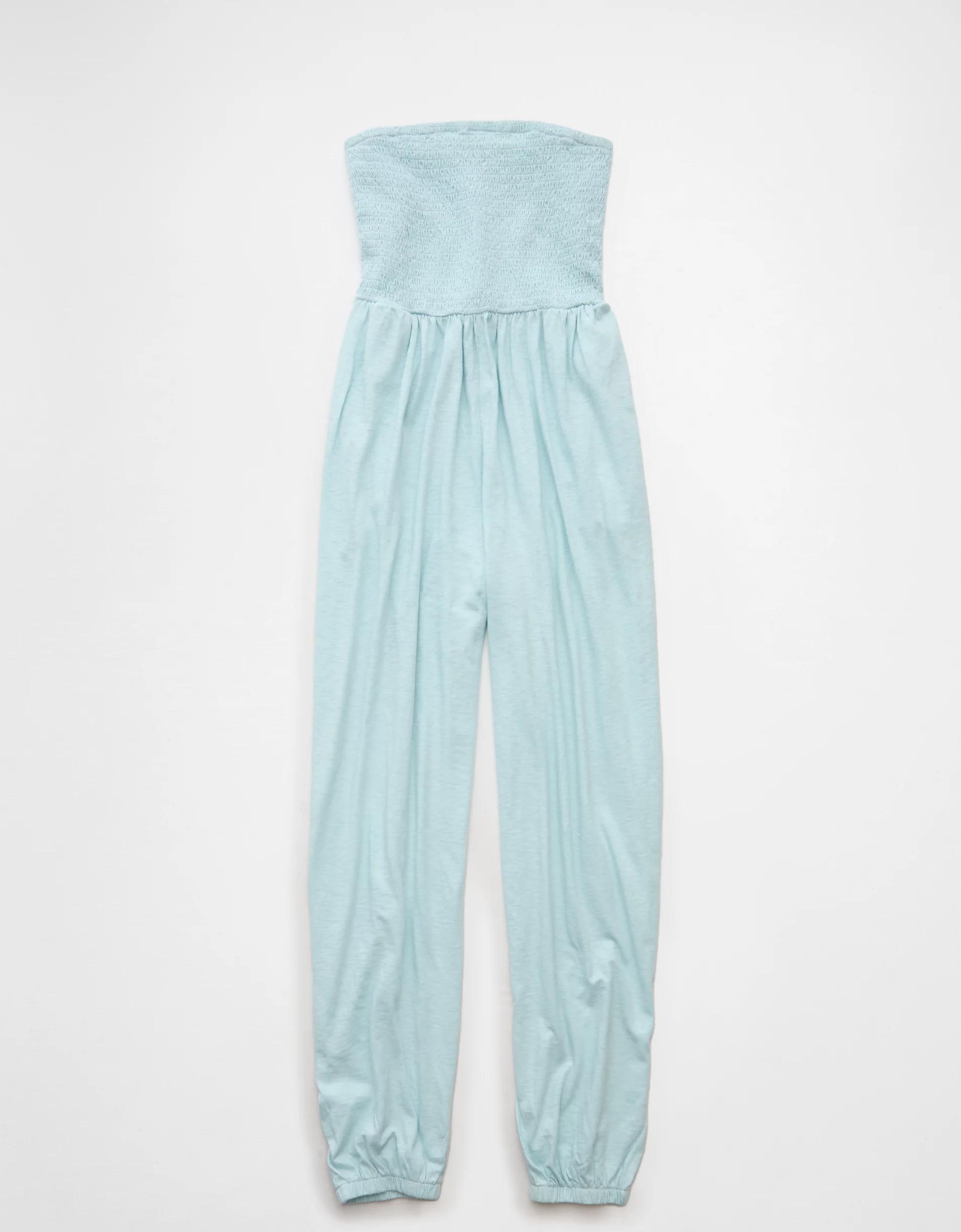 AE Sunchaser Knit Smocked Tube Jumpsuit Product Image