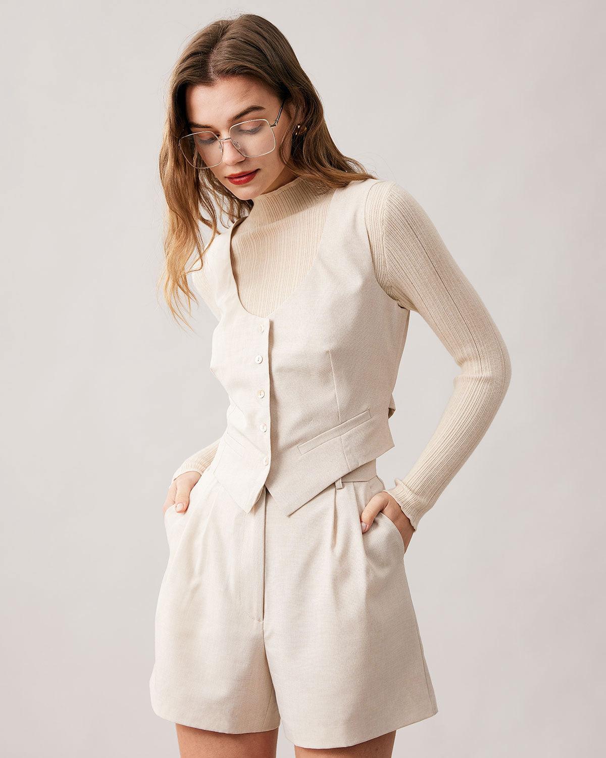 The Apricot High Waisted Wide Leg Shorts Female Product Image