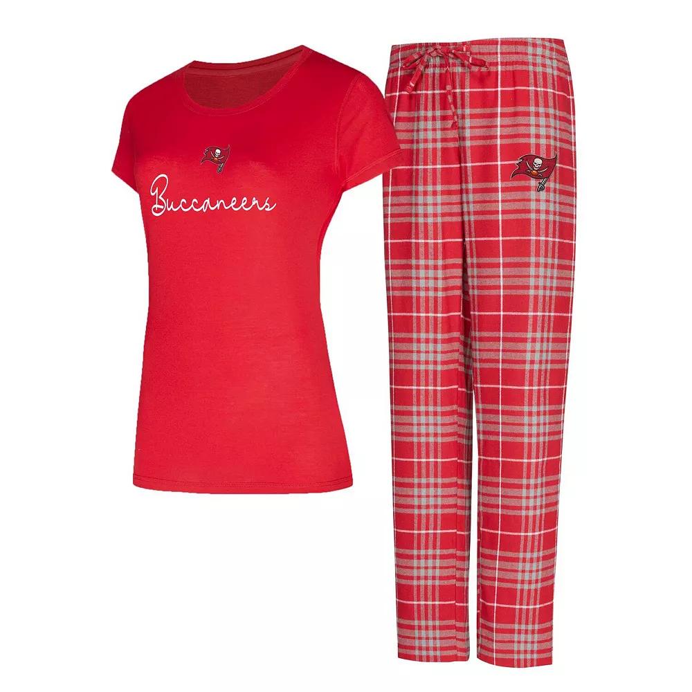 Women's Concepts Sport Tampa Bay Buccaneers Vector T-Shirt & Flannel Pants Sleep Set, Size: XL, Red Product Image