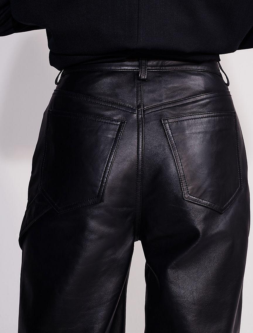 Leather Wide Leg Cargo Pants Product Image