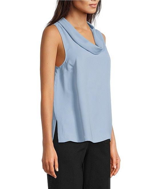 Vince Camuto Luxe Crepe de Chine Sleeveless Cowl Neck Tank Top Product Image