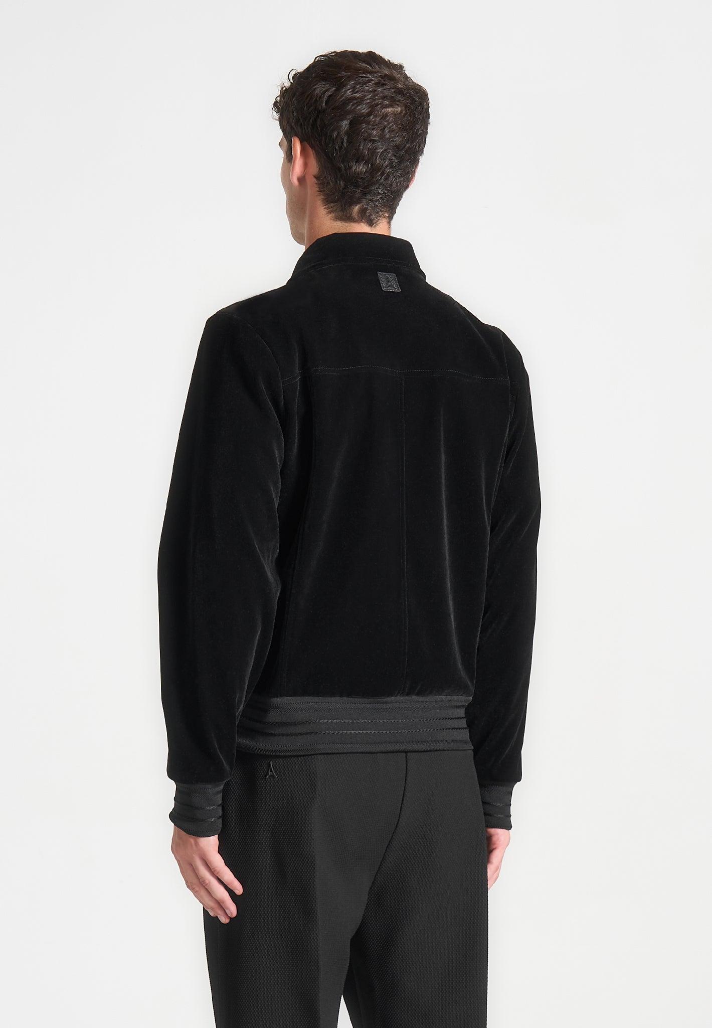 Velvet Trucker Jacket - Black Male Product Image