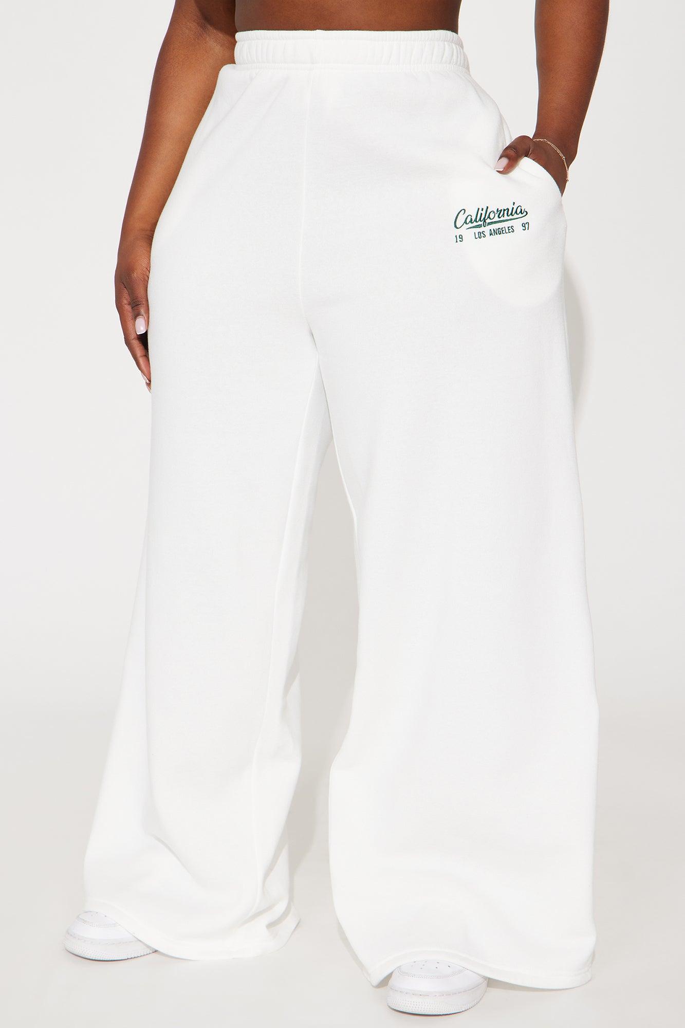 California Dreaming Athletic Wide Leg Pant - White Product Image